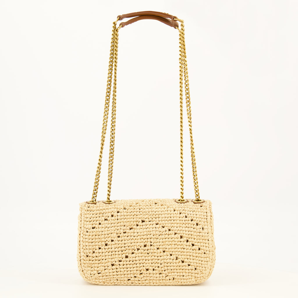 Sacs bandoulière Loulou 미니 백 라피아 베이지 Saint Laurent Beige Femme