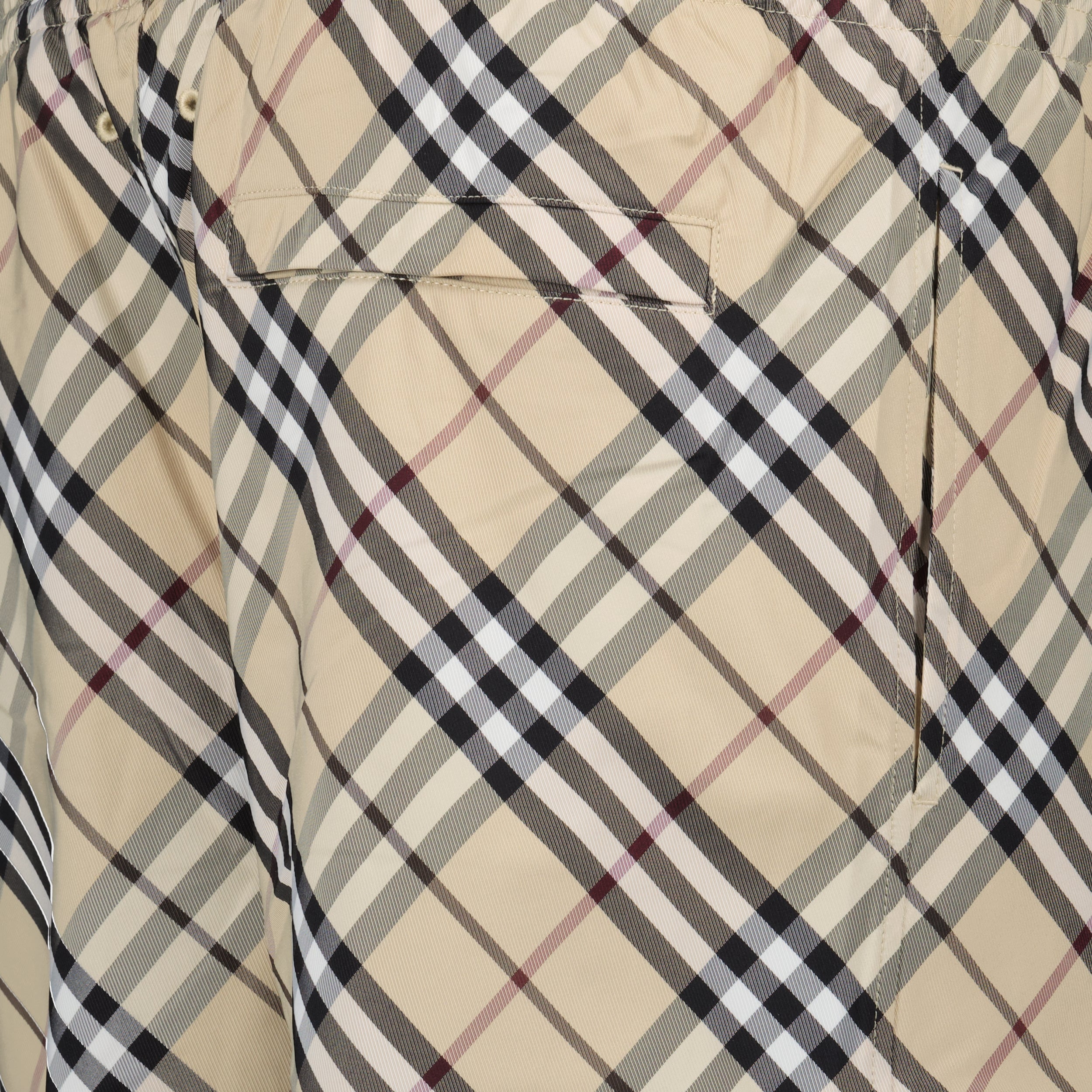 Beachwear Checked Swim Shorts Burberry Beige Homme
