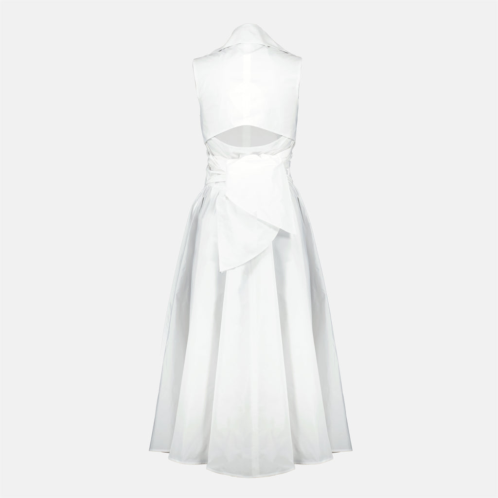 Robes Vestido Branco Drapado em Faille Reciclado Patou Blanc Femme