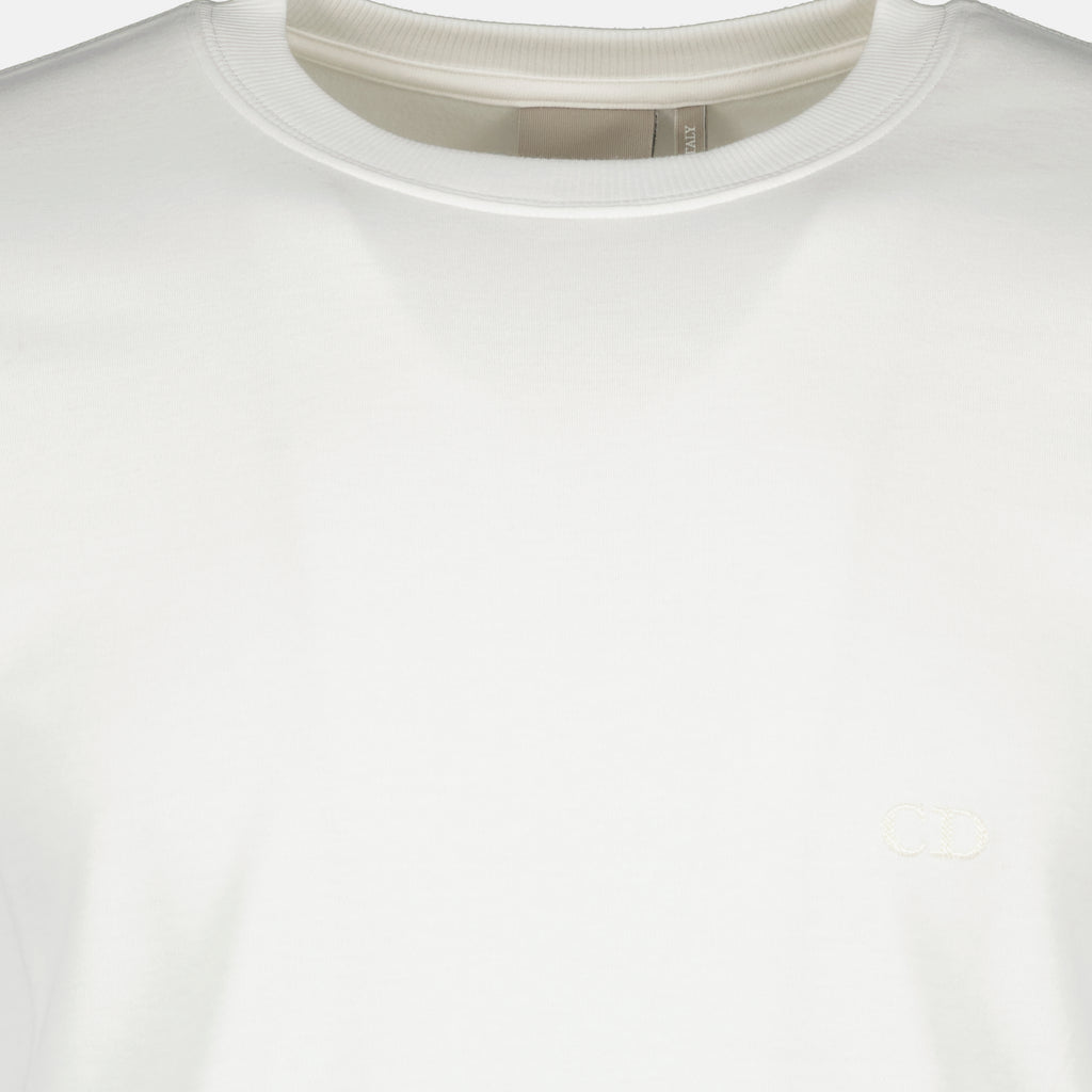 T-shirts CD刺繍コットンホワイトTシャツ Dior Blanc Homme
