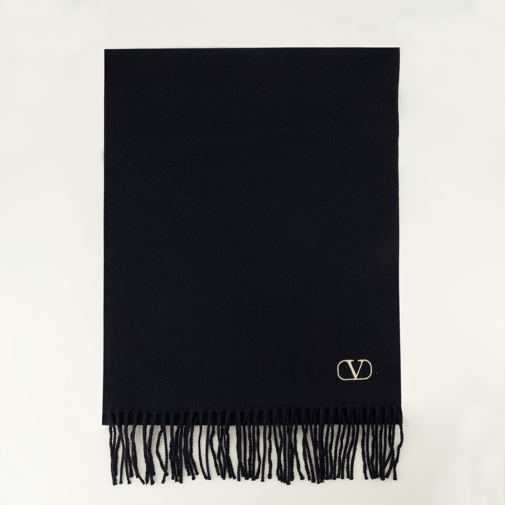 Écharpes, foulards et gants Bufanda de Lana VLogo Azul Marino Valentino Garavani Bleu foncé Homme