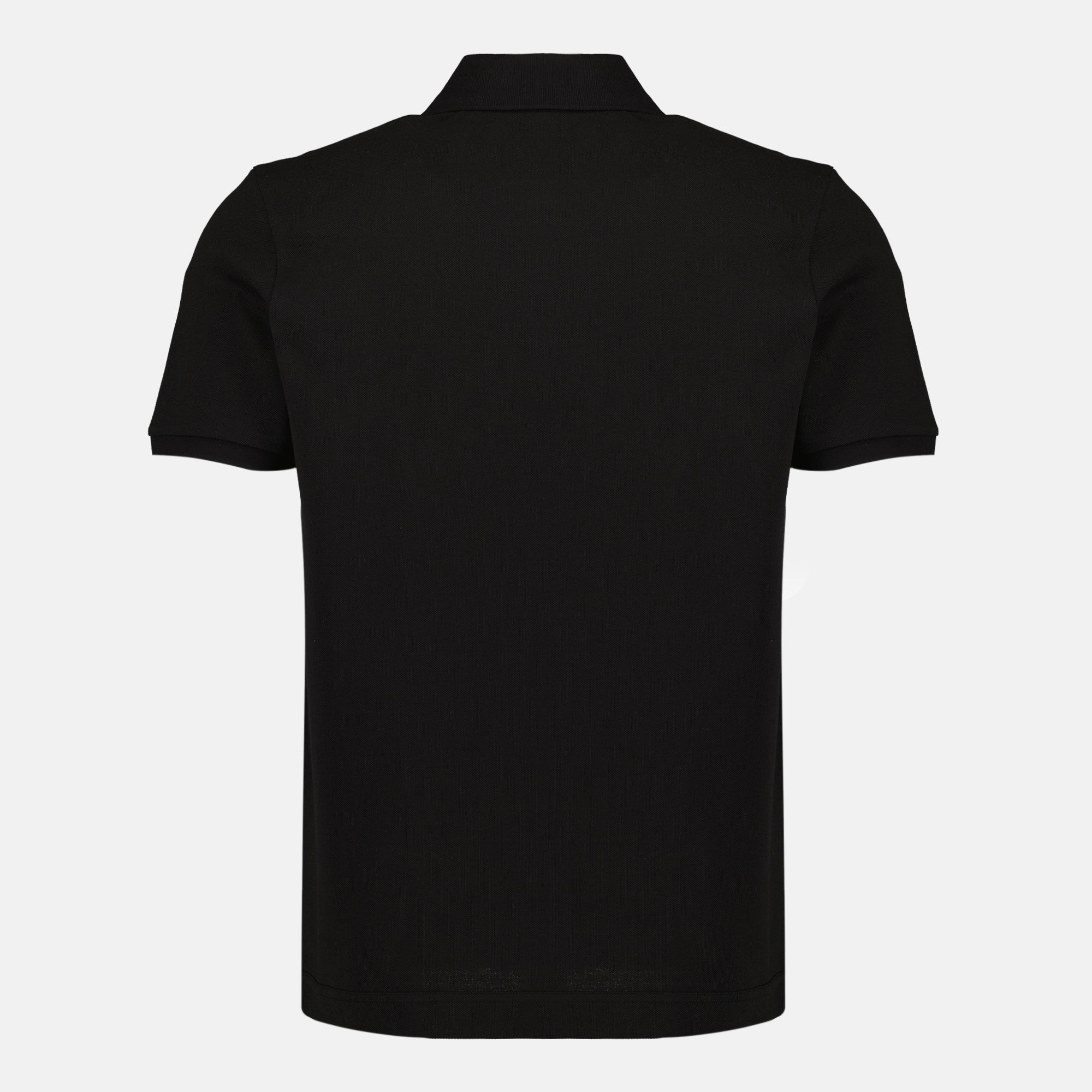 Image of the black logo cotton polo shirt from the brand Moncler for Men - Spring-Summer 2026 - Back View