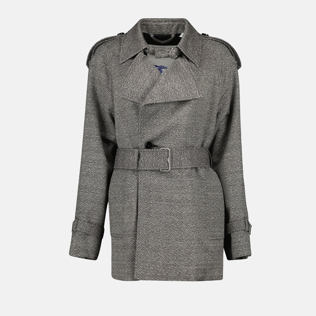 Mäntel Woll- und Seiden-Trenchcoat Burberry Grau Femme