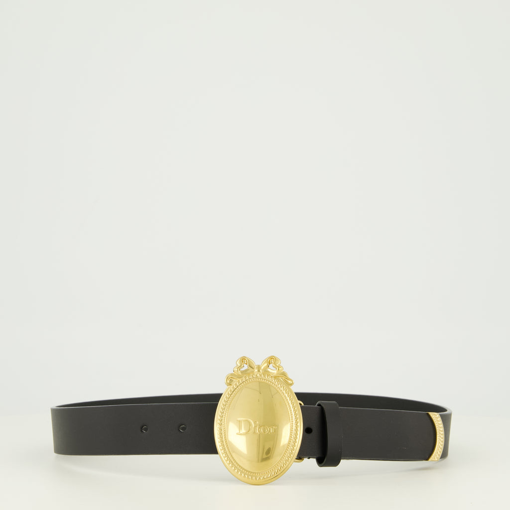 Ceintures Schwarzer Medaillon-Gürtel Dior Noir Homme
