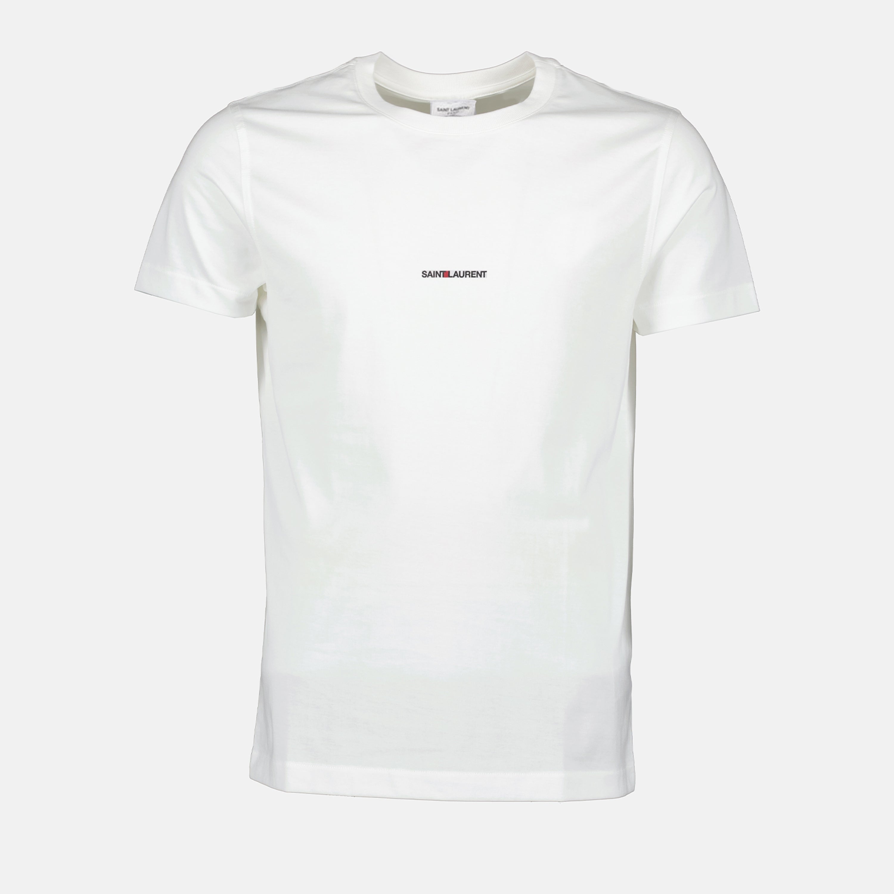 Camisetas Camiseta Blanca con Logo Saint Laurent Blanco Homme