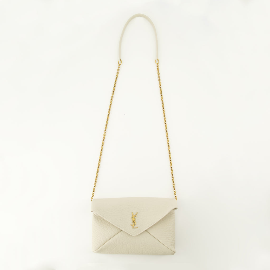 Sacs bandoulière Pochette Cassandre à chaîne Saint Laurent Beige Femme