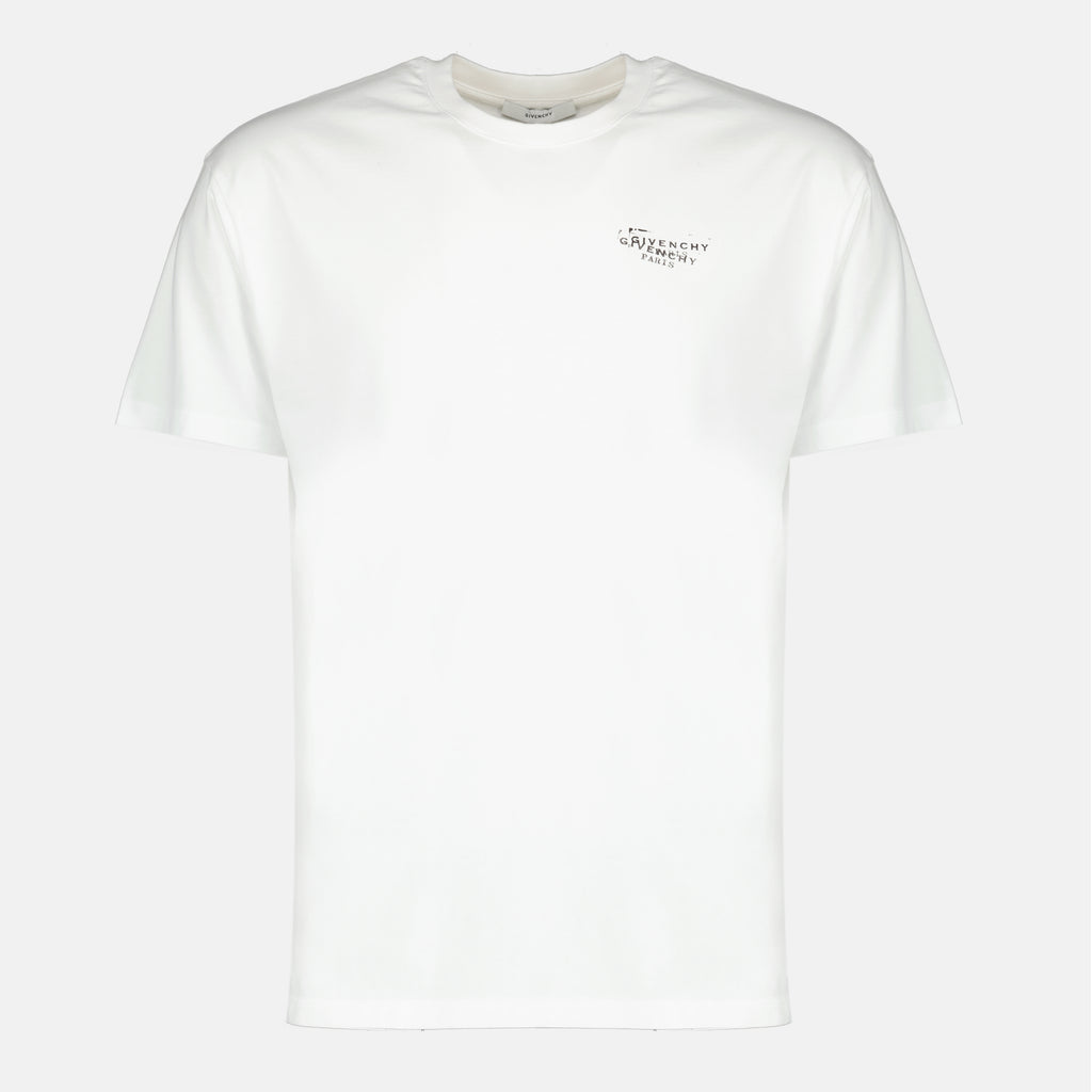 Imagem da t-shirt branca Givenchy Stamp para Homem - Temporada Primavera-Verão 2026 - Vista Frontal