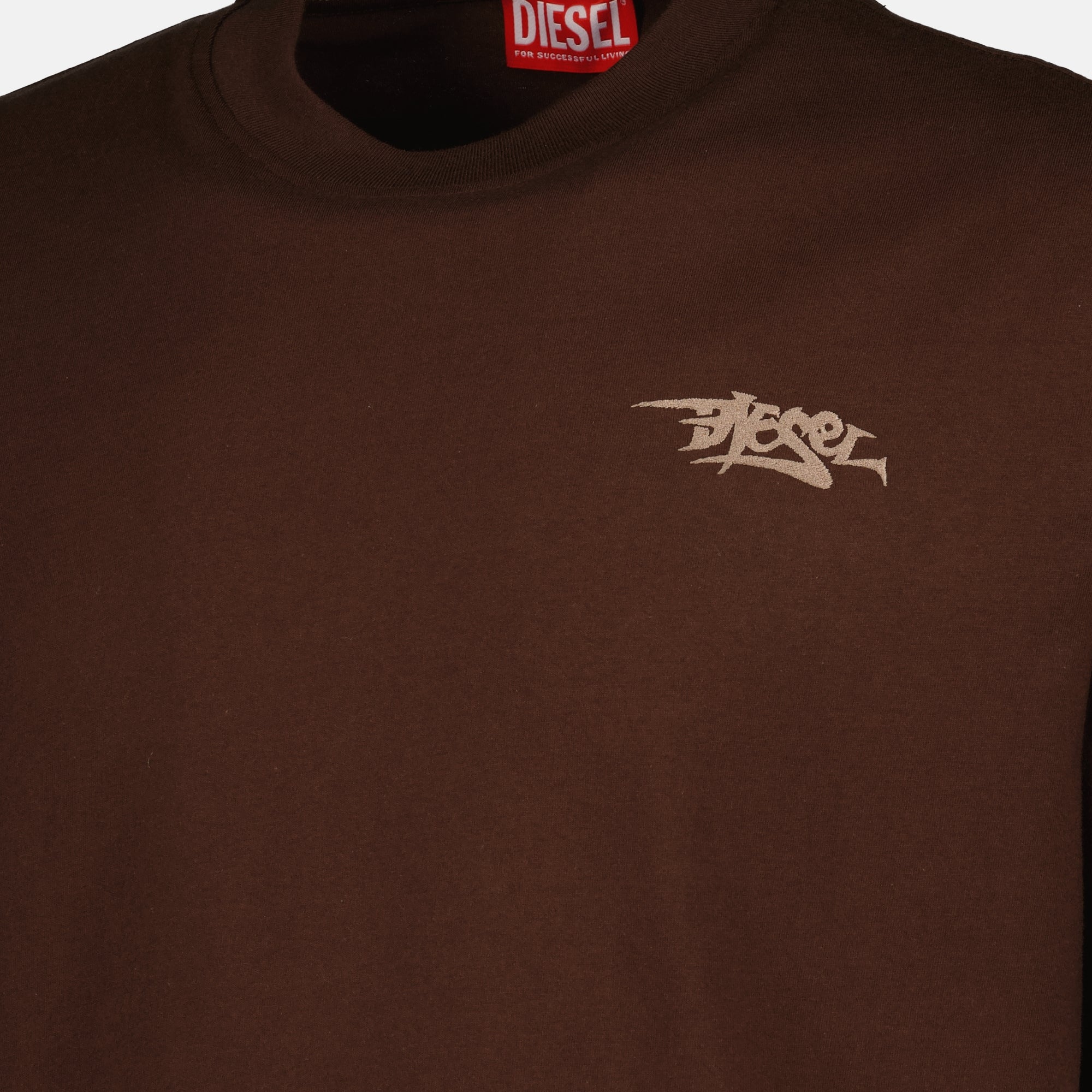 Image de l'article T-shirt T-boggy marron en coton de la marque Diesel pour Homme - Saison Printemps-Été 2026 - Vue détaillée_1