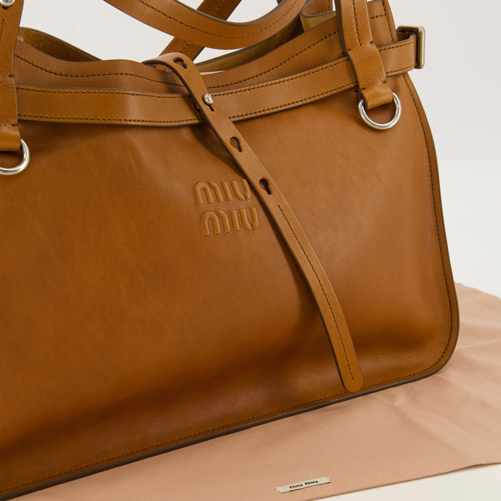 Sacs à main et épaule Bolsa de Couro Castanho Miu Miu Marron Femme