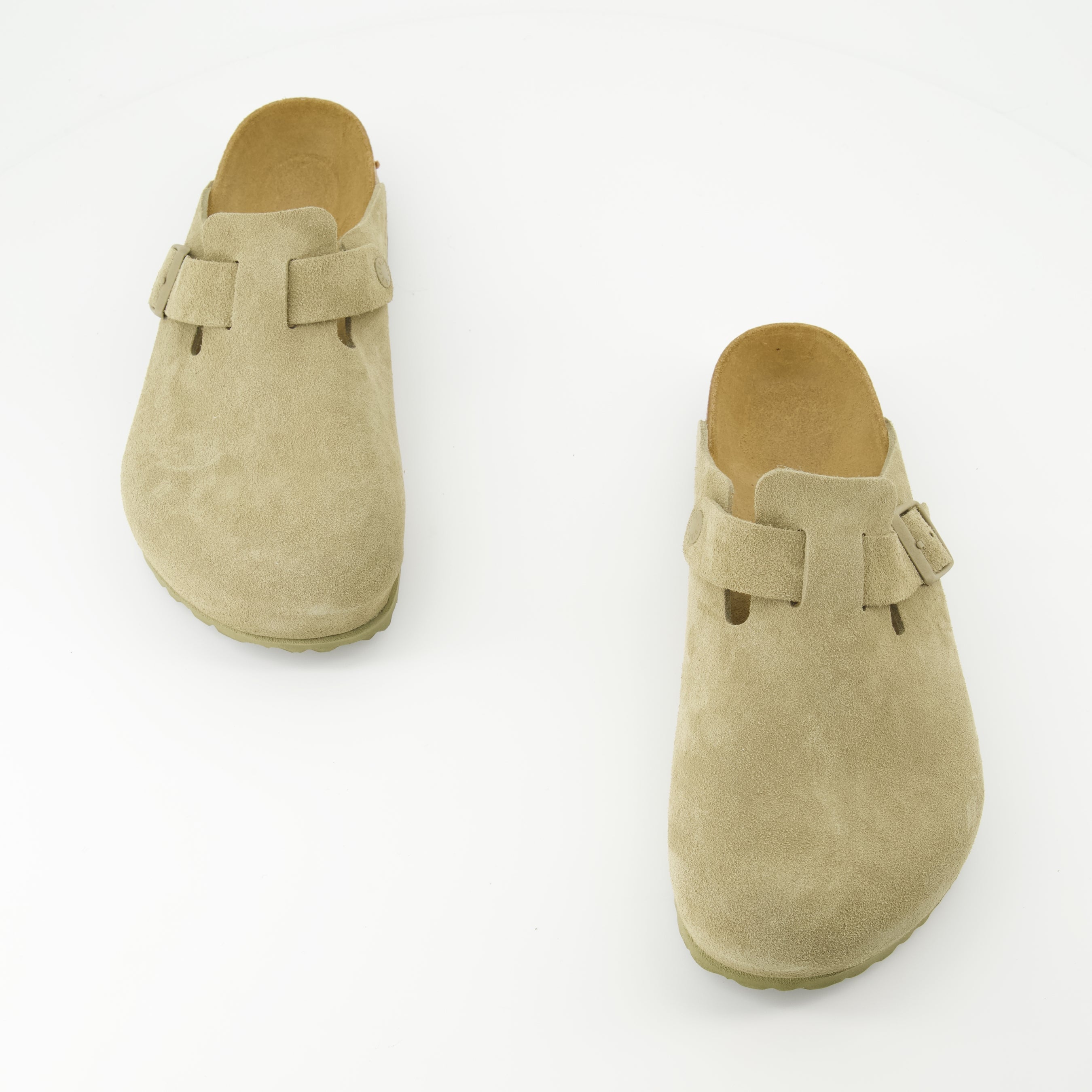 Open shoes Boston Mules Birkenstock Khaki Homme