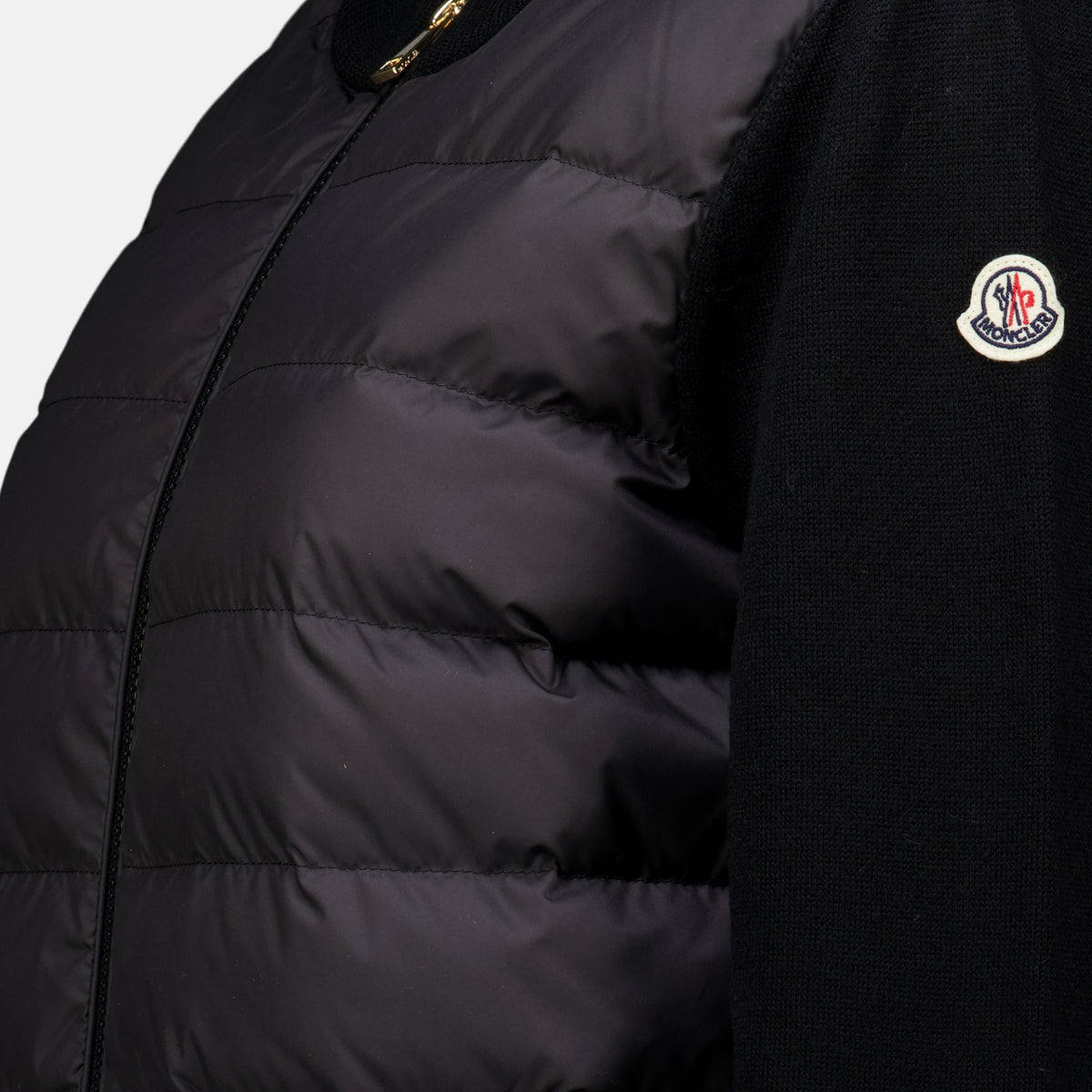 Vestes 블랙 바이-매테리얼 카디건 Moncler Noir Femme