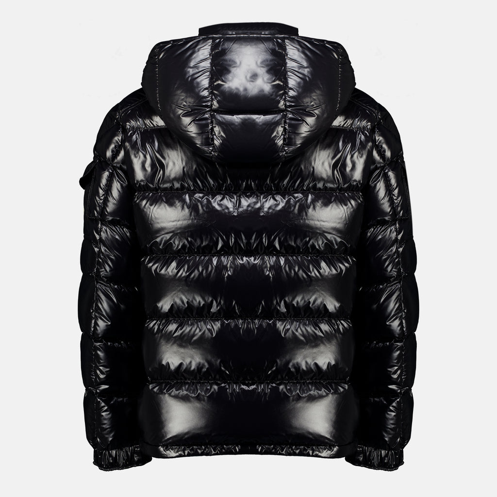 Manteaux Casaco Maya Preto Acolchoado em Nylon Brilhante Moncler Noir Homme