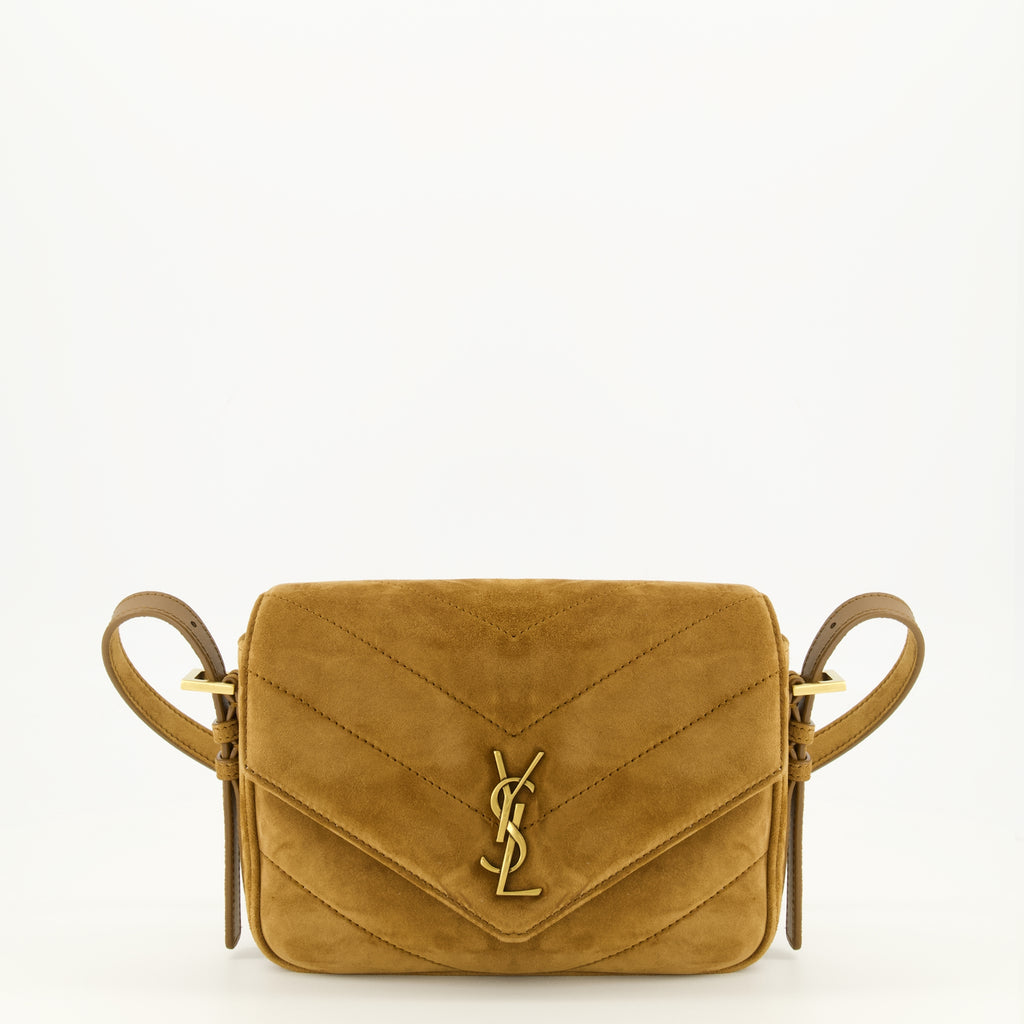 Sacs à main et épaule Saco Loulou Toy em Suede Castanho Saint Laurent Marron Femme