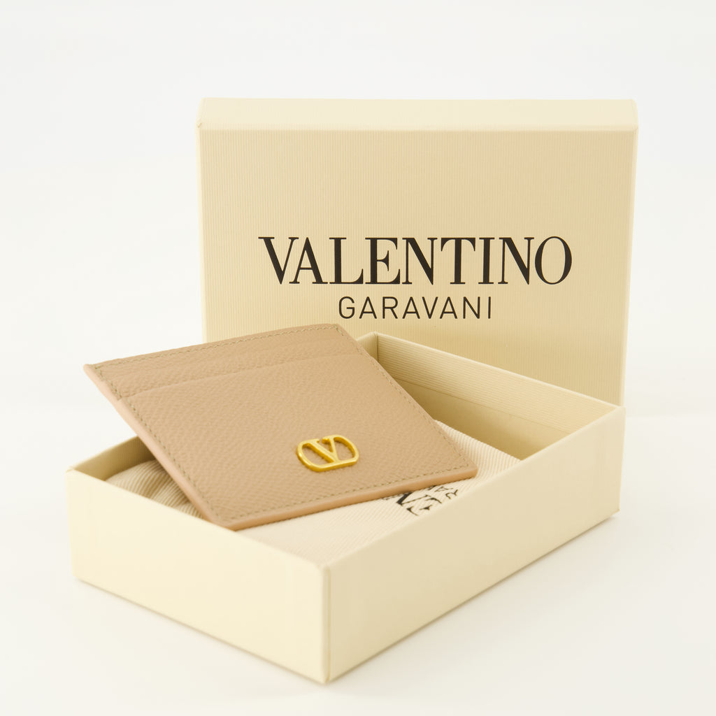 Petite maroquinerie VLogoレザー名刺入れ ベージュ Valentino Garavani Beige Femme
