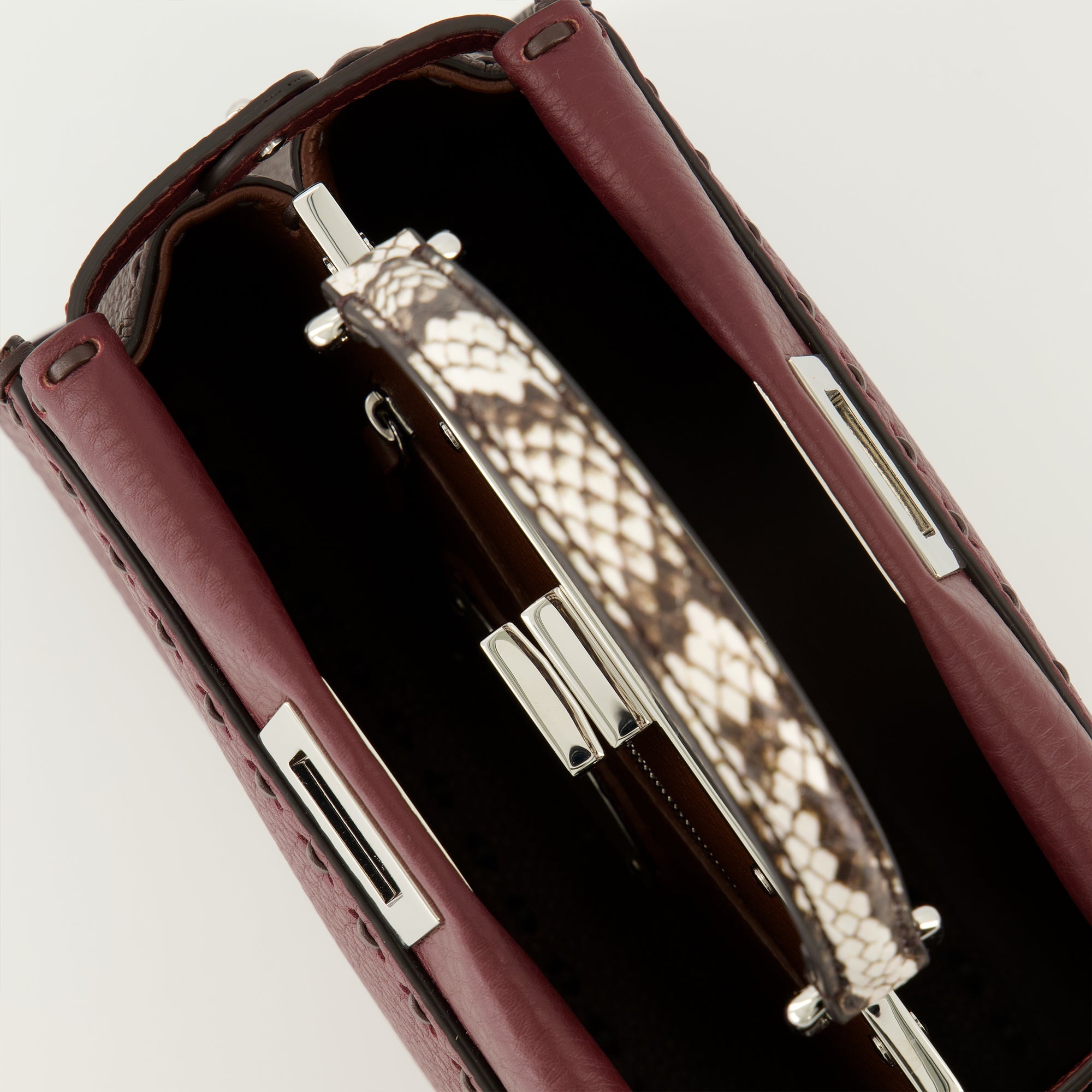 Sacs à main et épaule Mini Peekaboo bordeaux Fendi Bordeaux Femme