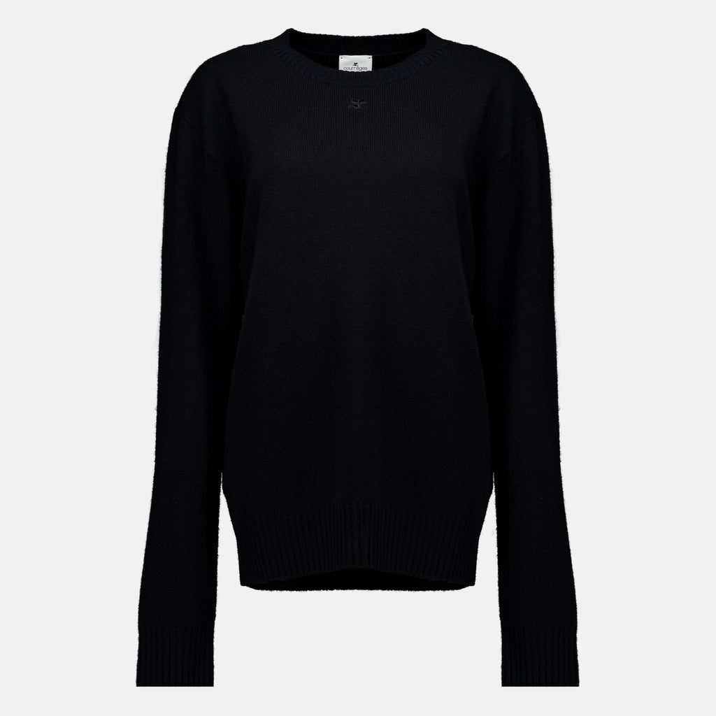 Maille 검은색 울 스웨터 Courrèges Noir Femme