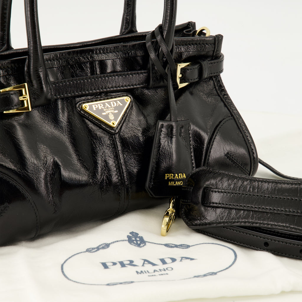 Sacs à main et épaule ミニボニー レザー バッグ ブラック Prada Noir Femme