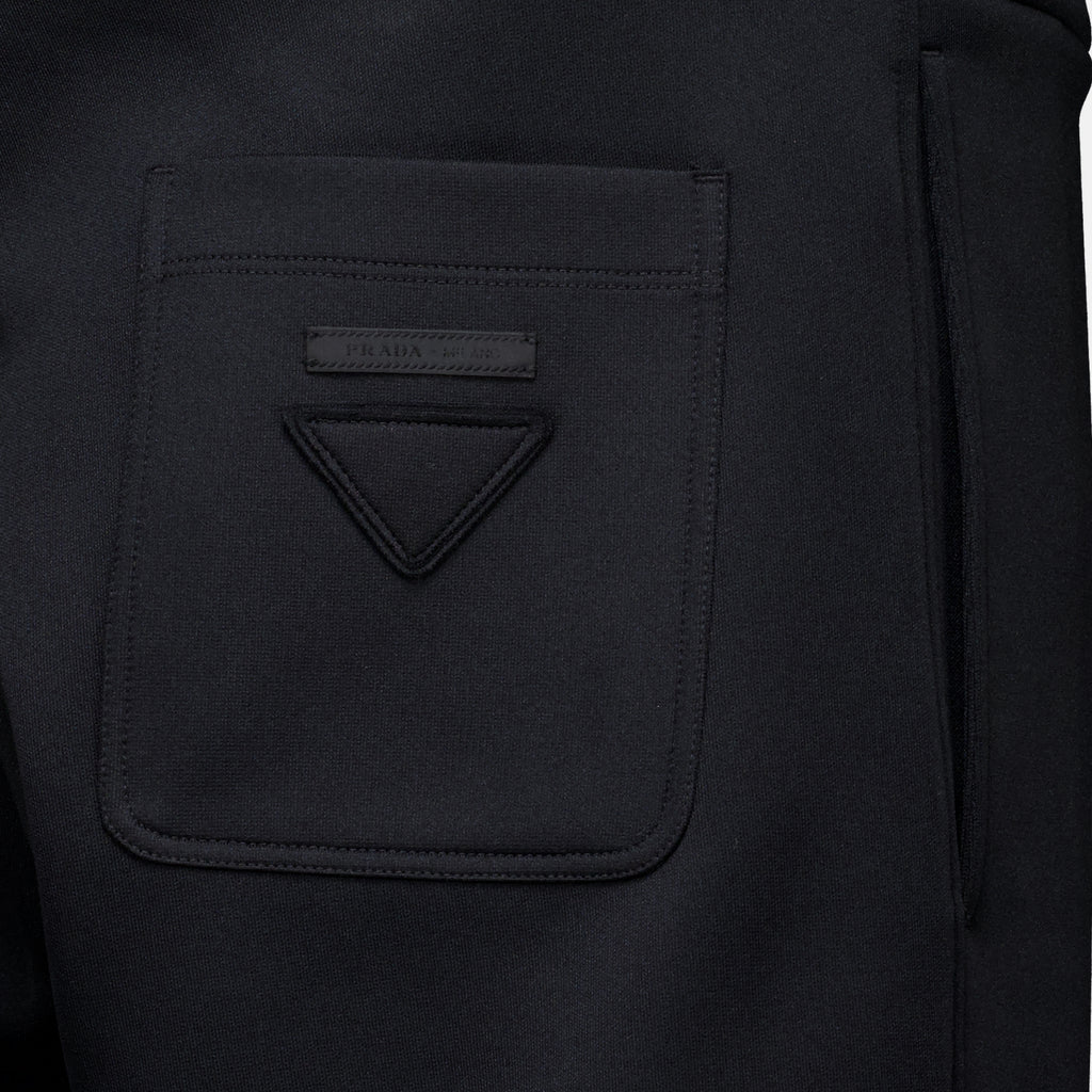 Pantalons Calças Pretas em Tecido Técnico Prada Noir Homme