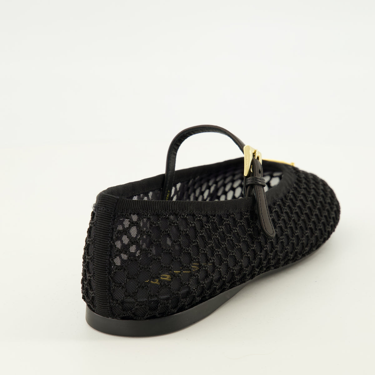 Chaussures plates Schwarze Netz-Ballerinas Prada Noir Femme