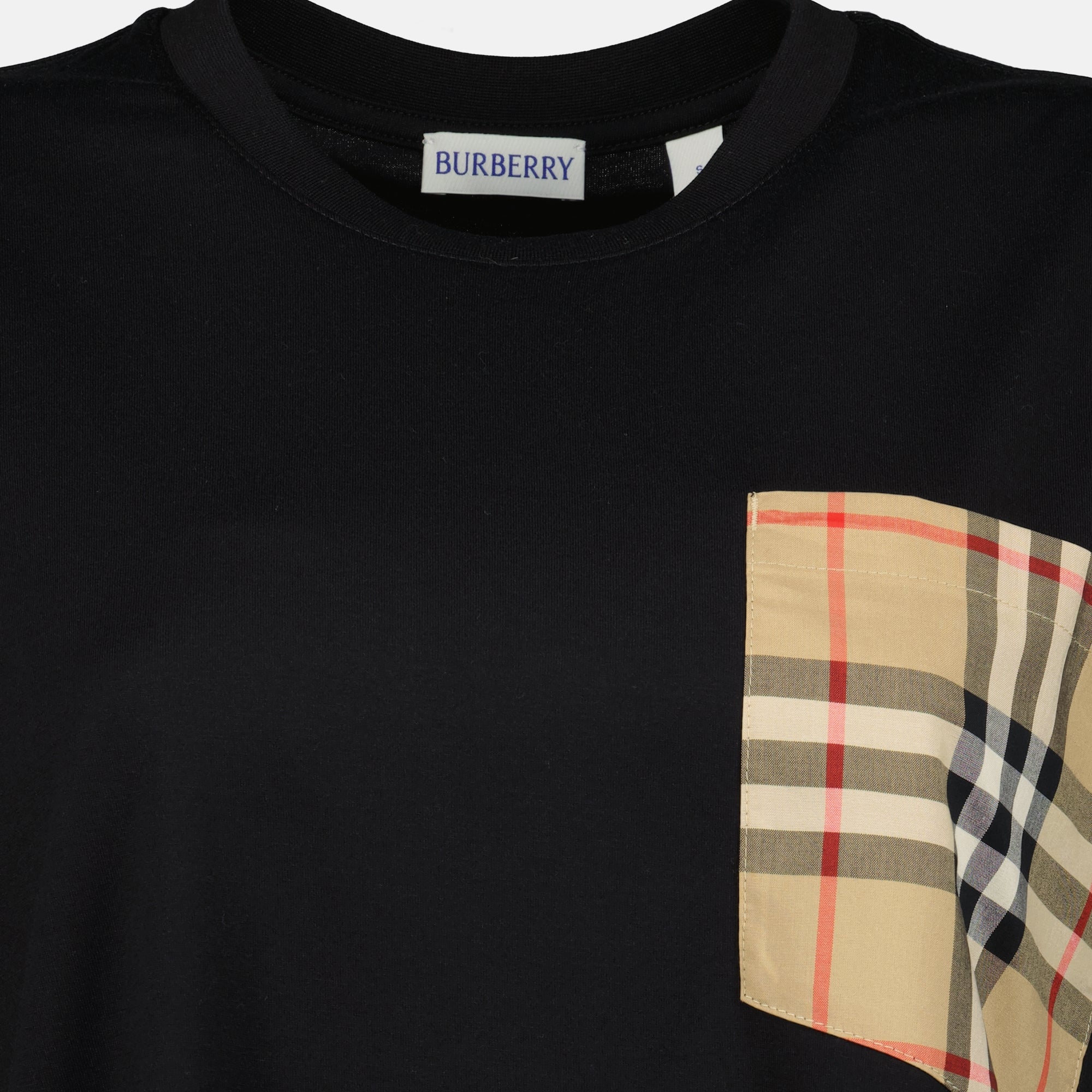 Bild des Burberry Damen T-Shirts mit schwarzem Check - Frühjahr-Sommer 2026 - Detaillierte Ansicht_1