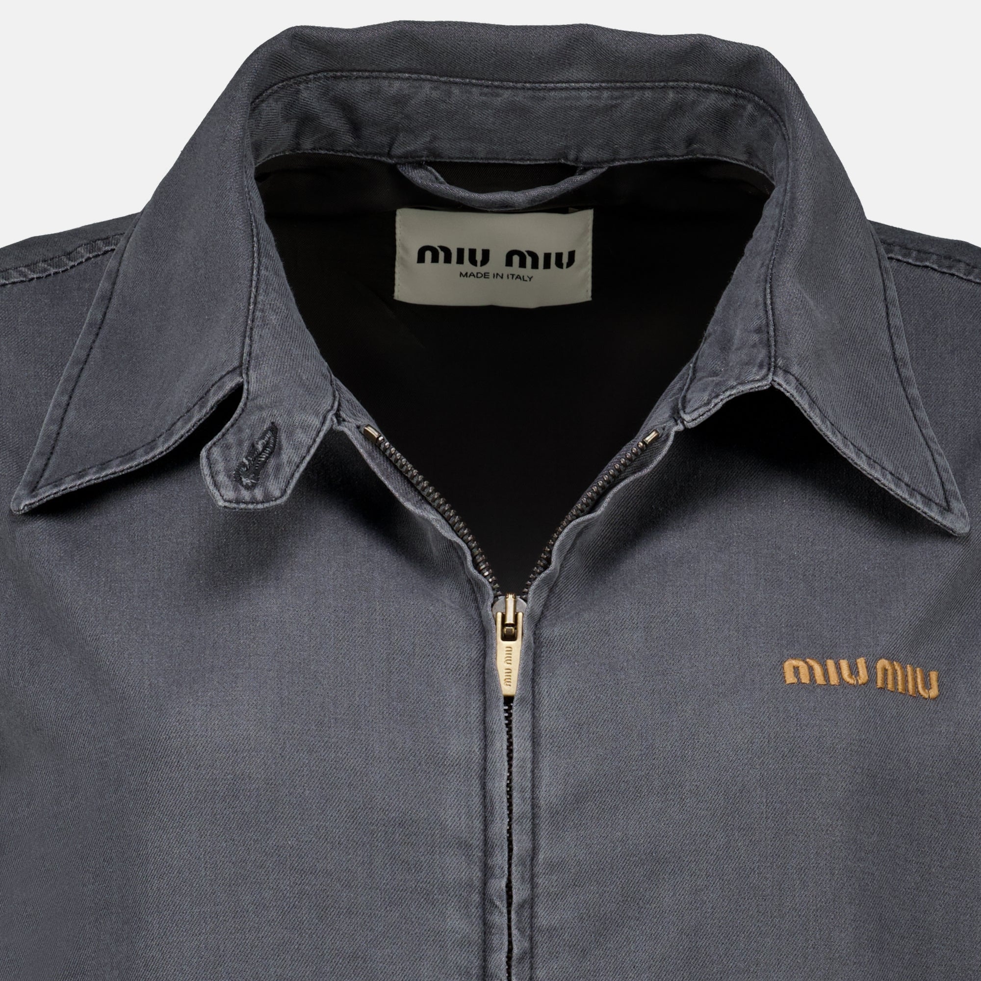Vestes Casaco de Chambray Cinza Miu Miu Gris Femme