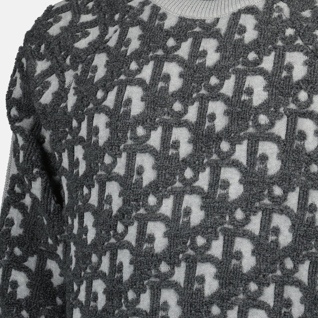 Maille Pull Dior Oblique Dior Gris Homme