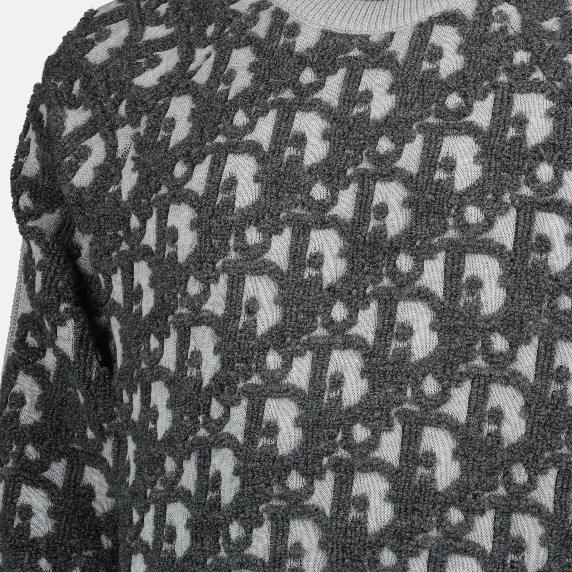 Maille Pull Dior Oblique Dior Gris Homme