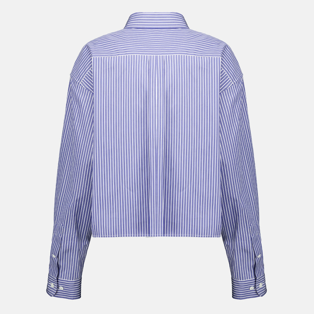 Chemises Camisa Popeline Risgada Azul Marinho Miu Miu Bleu foncé Femme