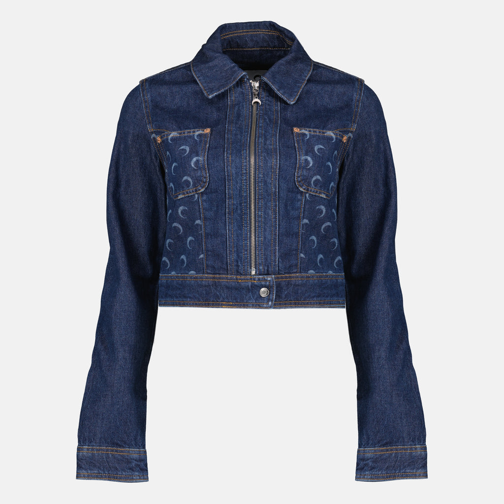 Vestes Giacca in Denim Trucker Blu Scuro Marine Serre Bleu foncé Femme