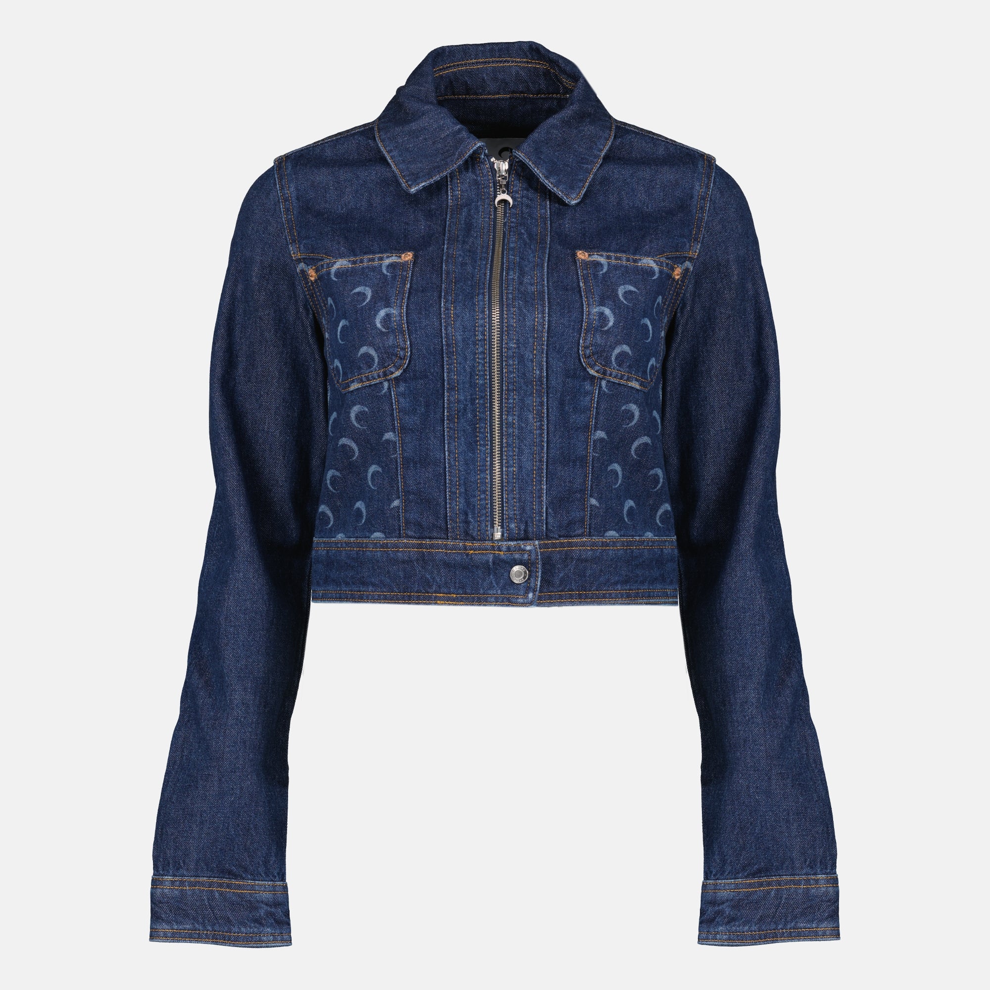 Vestes Giacca in Denim Trucker Blu Scuro Marine Serre Bleu foncé Femme