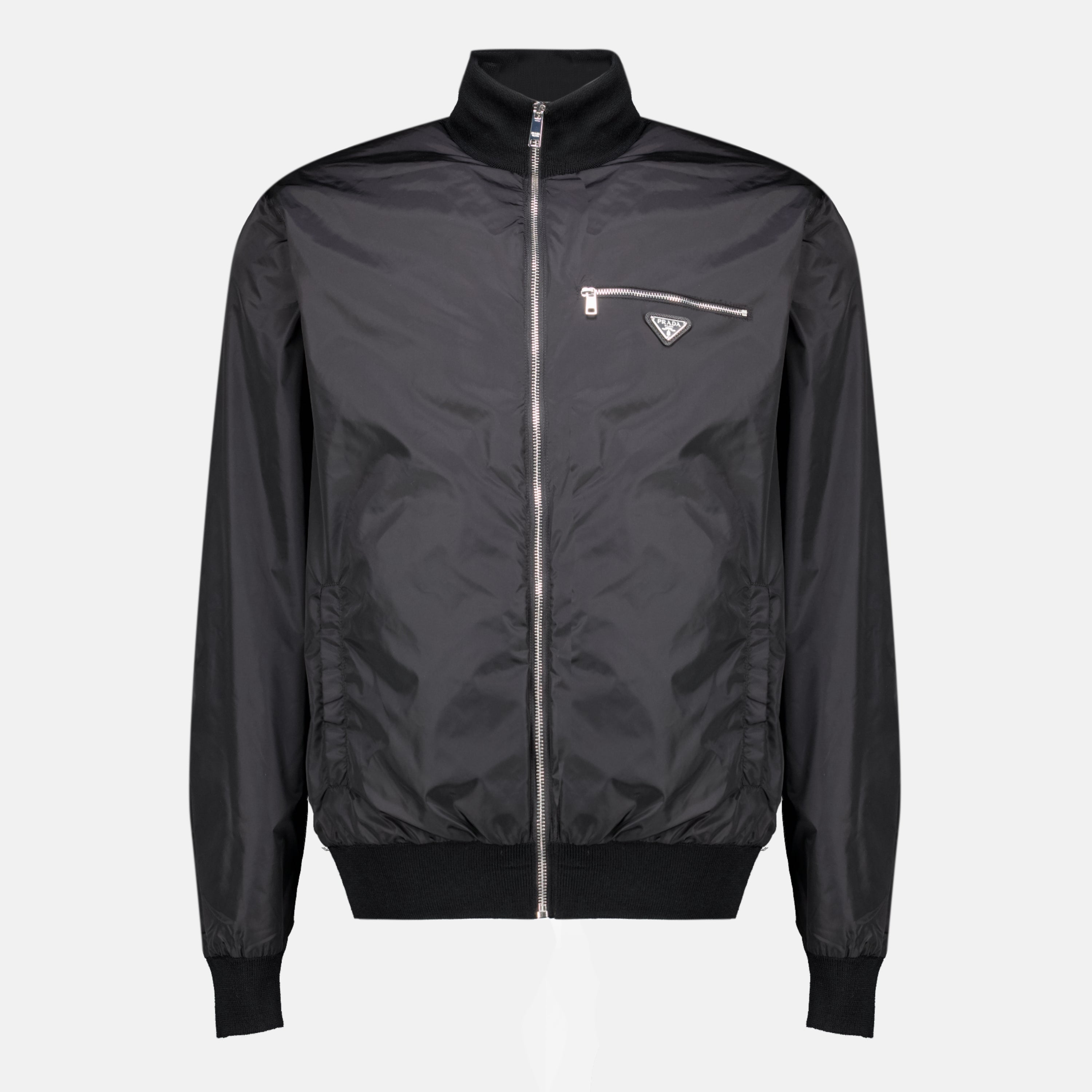 Vestes Wendbare Zip-Jacke Schwarz Prada Noir Homme
