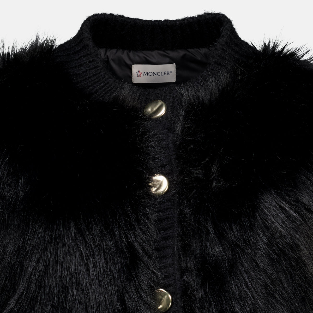 Maille Black Alpaca and Wool Cardigan Moncler Noir Femme