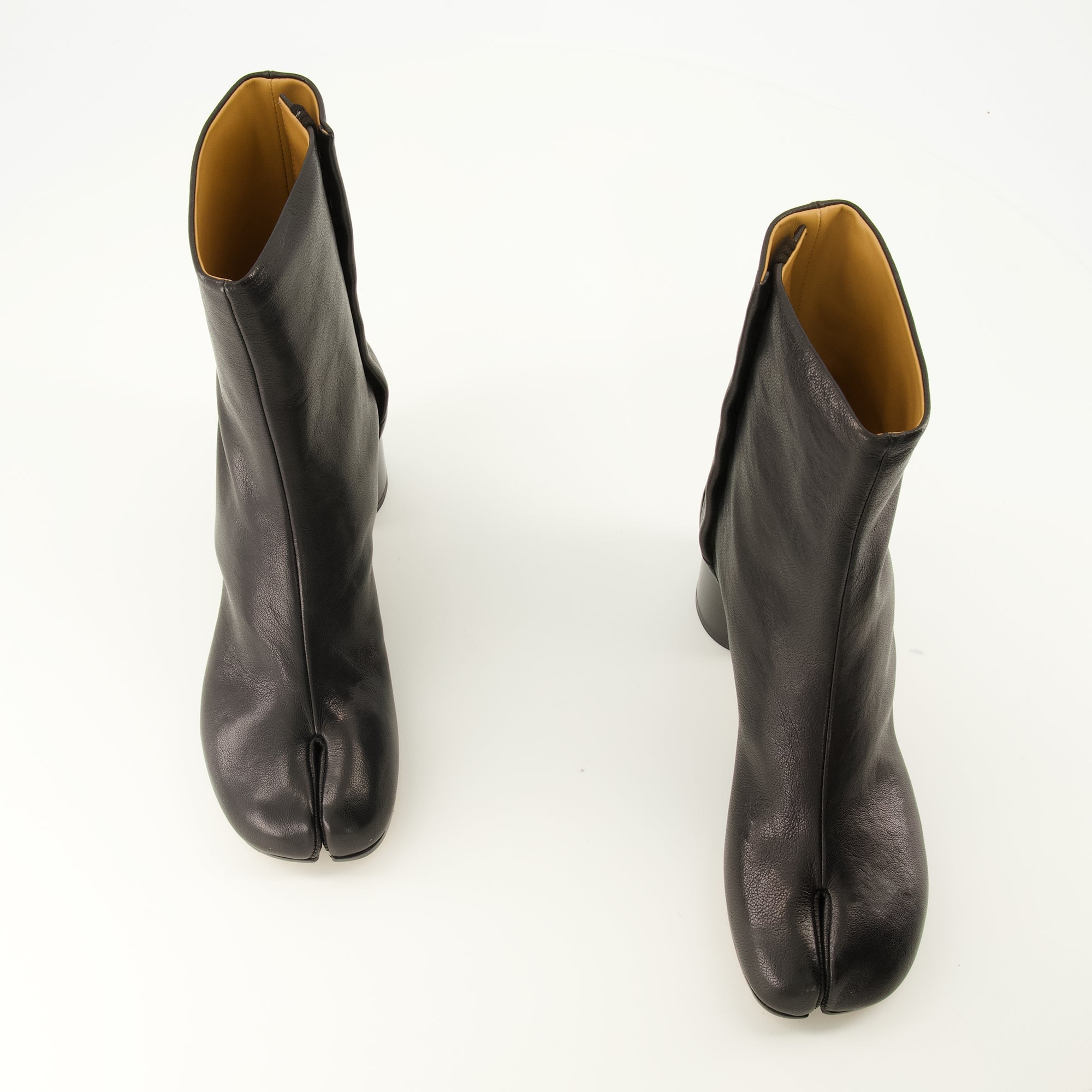 Bottines 블랙 타비 가죽 앵클 부츠 Mm6 Noir Femme