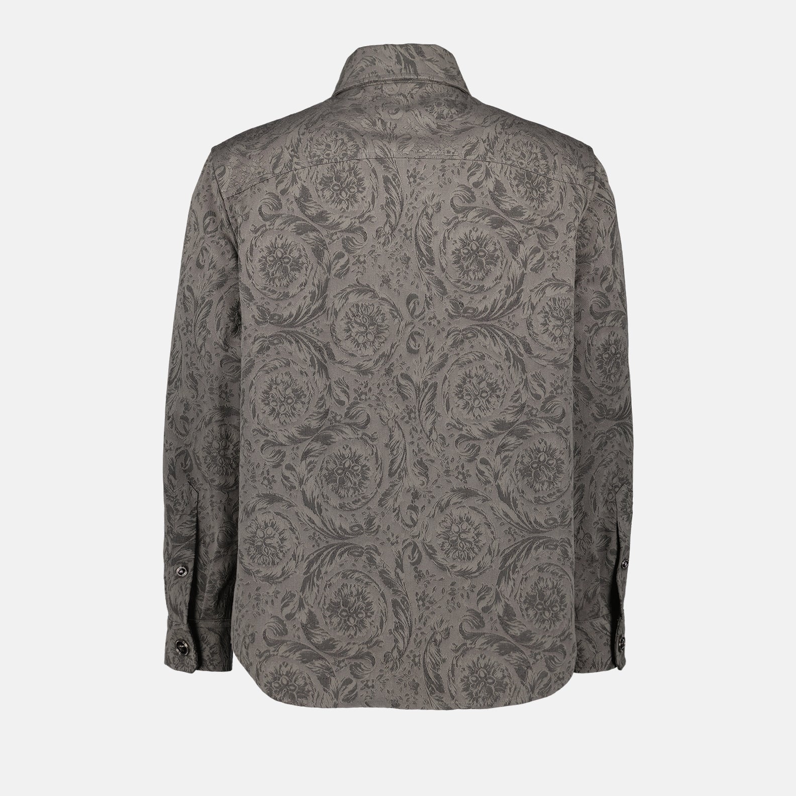 Camisas Camisa Overshirt Barocco Versace Gris Hombres