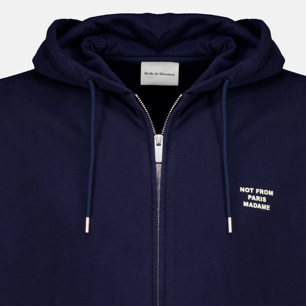 Sweatshirts Navy Blue Slogan Zip Sweatshirt Drole De Monsieur Bleu foncé Homme