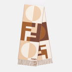 Image of the Art Deco shaped scarf by Fendi for Women - Autumn-Winter 2025 - Front View