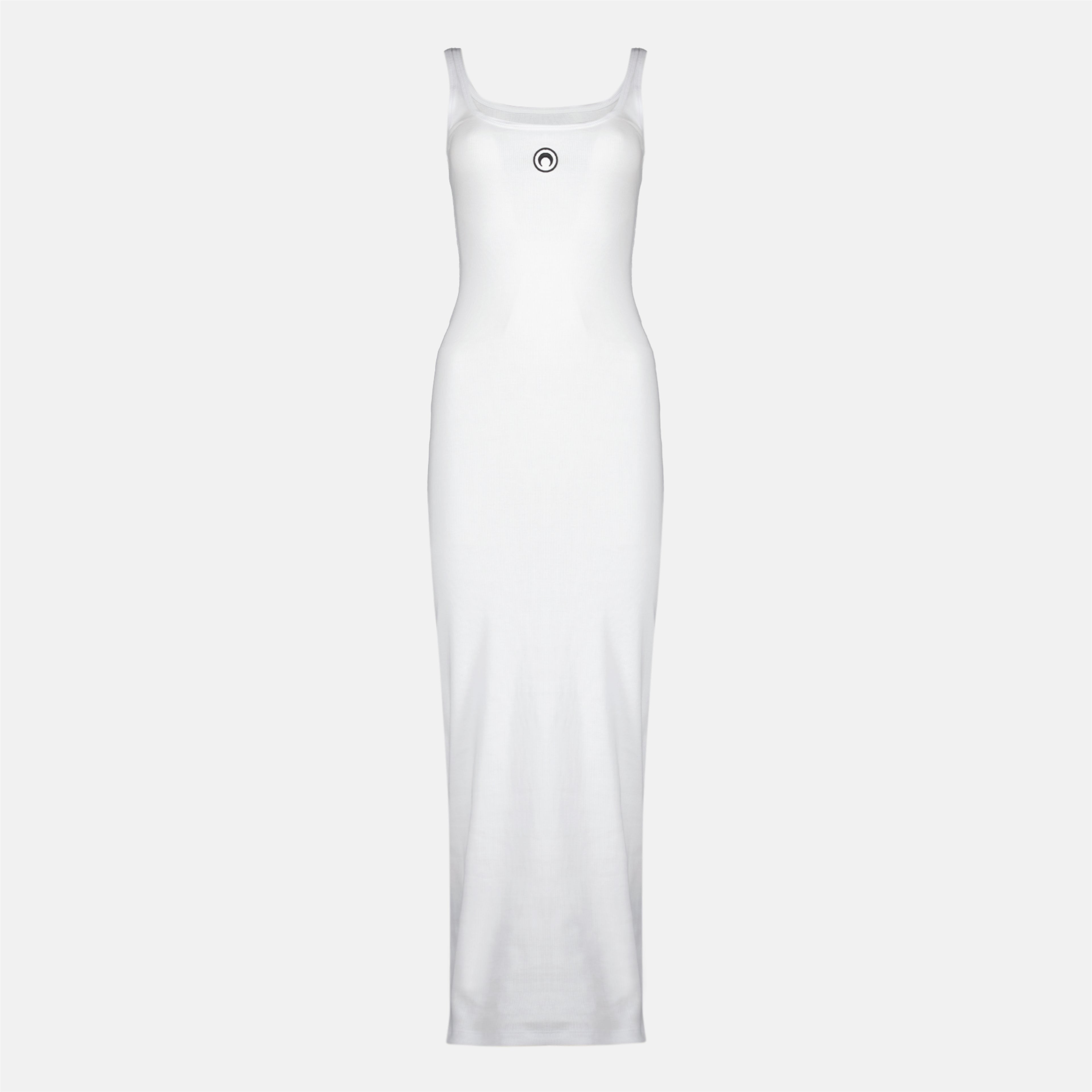 Robes Abito lungo bianco in cotone Marine Serre Blanc Femme