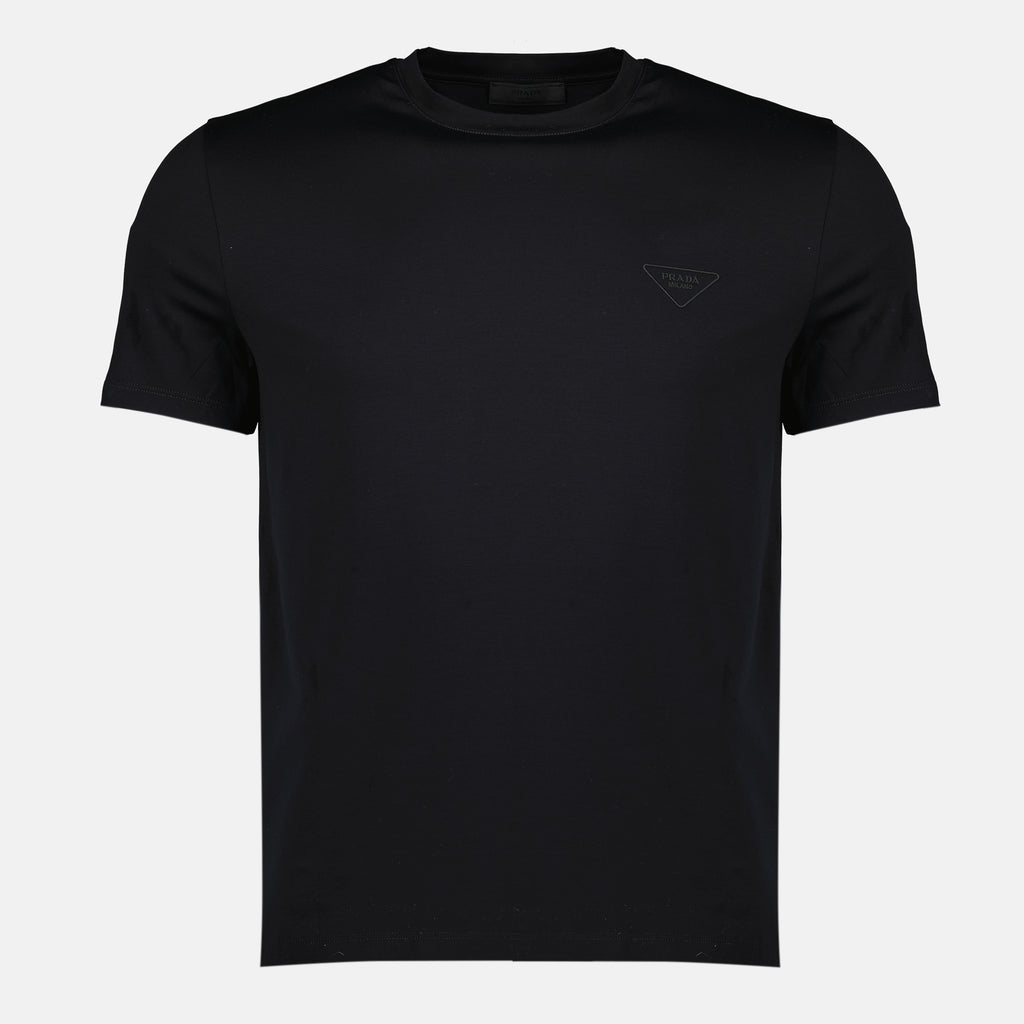 Image de l'article T-shirt à logo noir de la marque Prada pour Homme - Saison Printemps-Été 2026 - Vue de Face