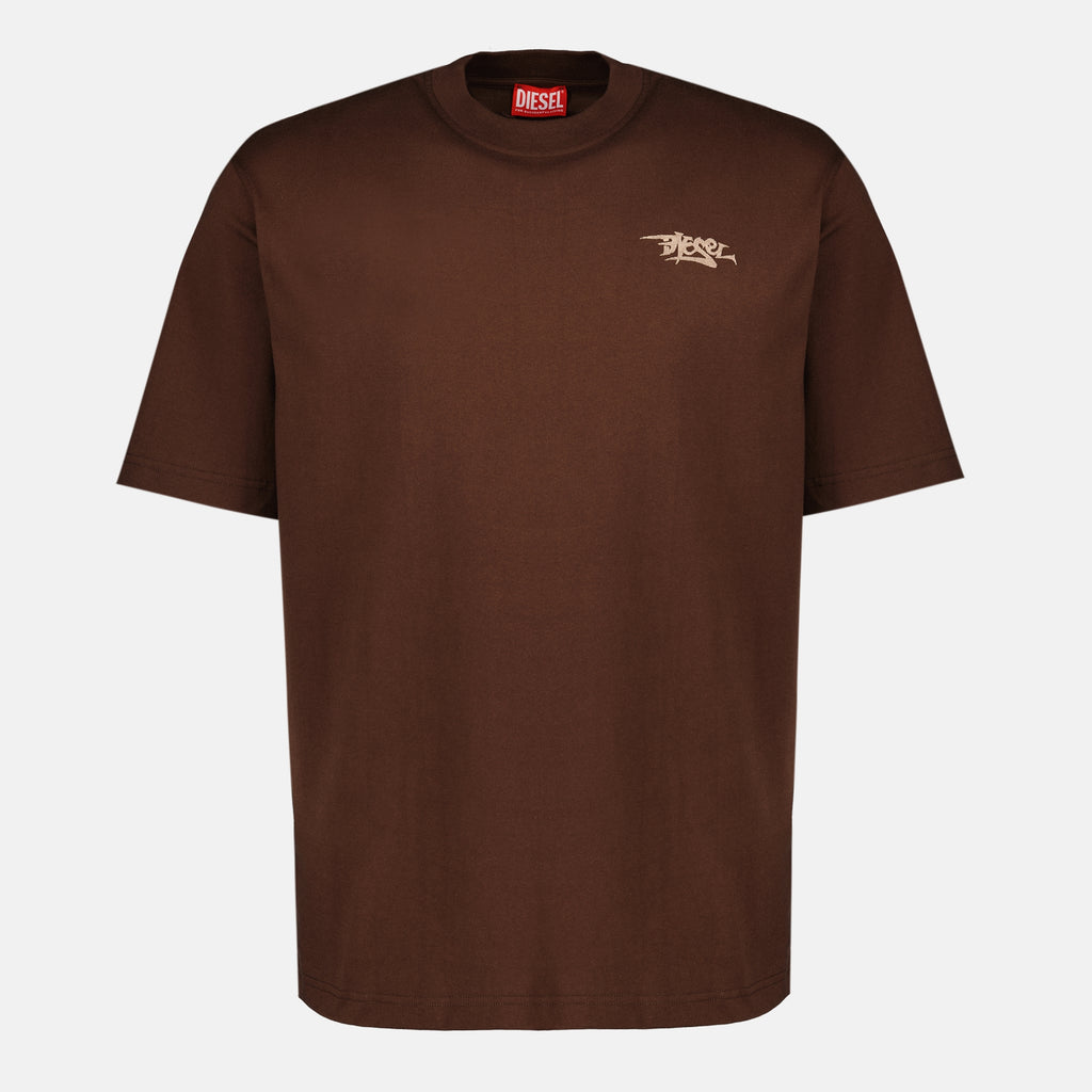 Image de l'article T-shirt T-boggy marron en coton de la marque Diesel pour Homme - Saison Printemps-Été 2026 - Vue de Face