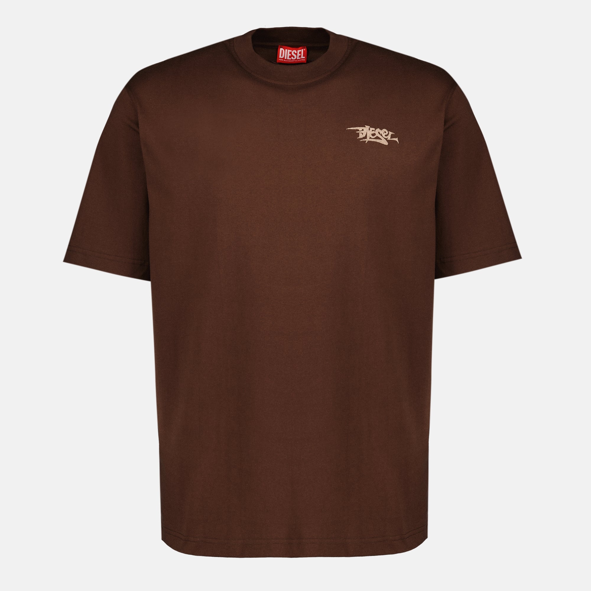 Image de l'article T-shirt T-boggy marron en coton de la marque Diesel pour Homme - Saison Printemps-Été 2026 - Vue de Face