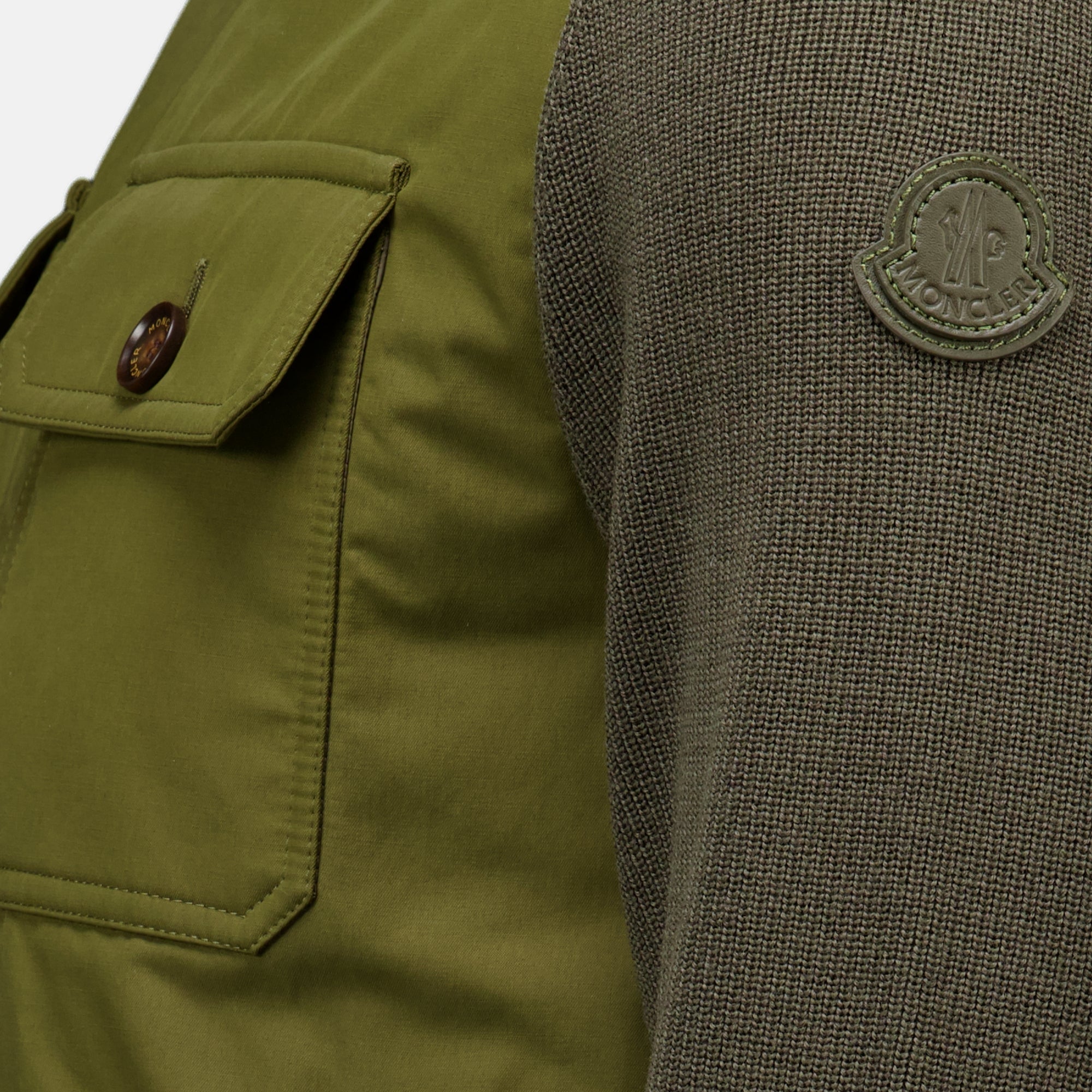 Vestes Cardigan en maille kaki Moncler Kaki Homme