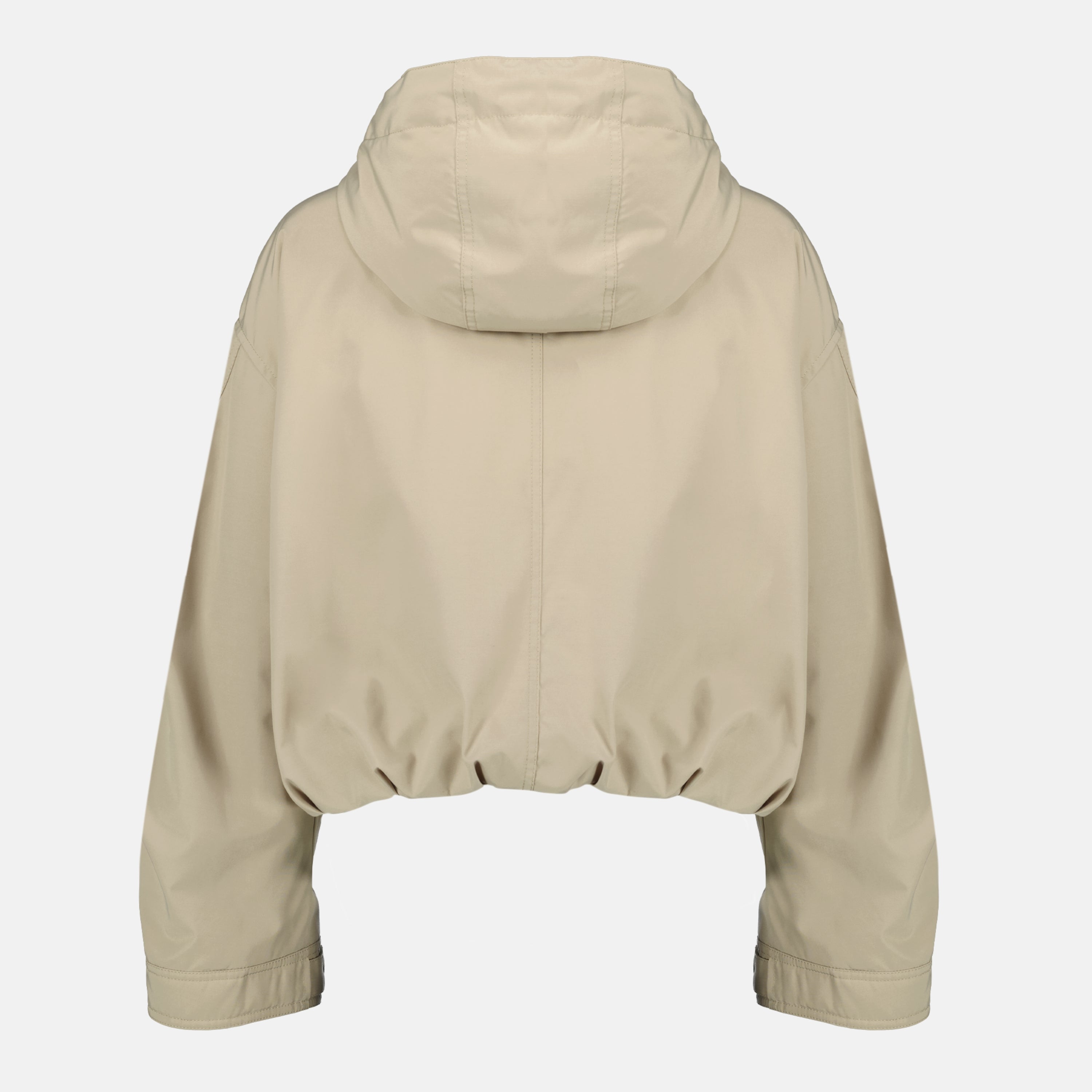 Image of the Moncler Women's Short Eucalyptus Beige Down Jacket - Spring-Summer 2026 - Back View