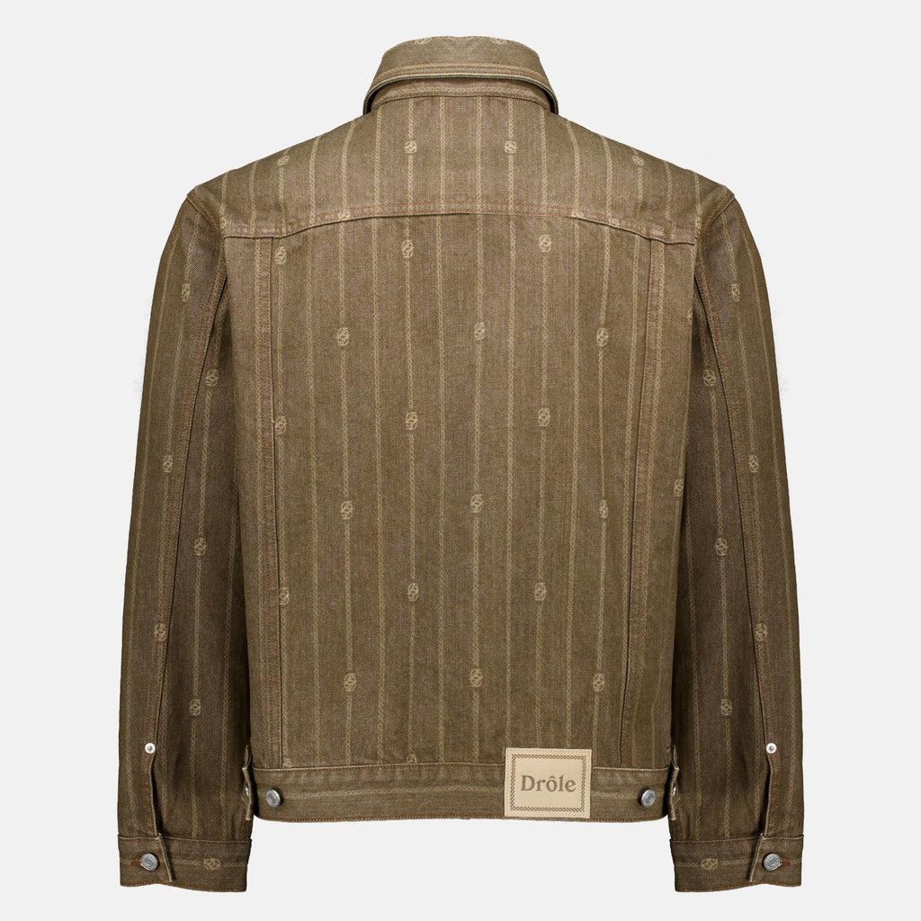 Vestes 브라운 데님 모노그램 재킷 Drole De Monsieur Marron Homme
