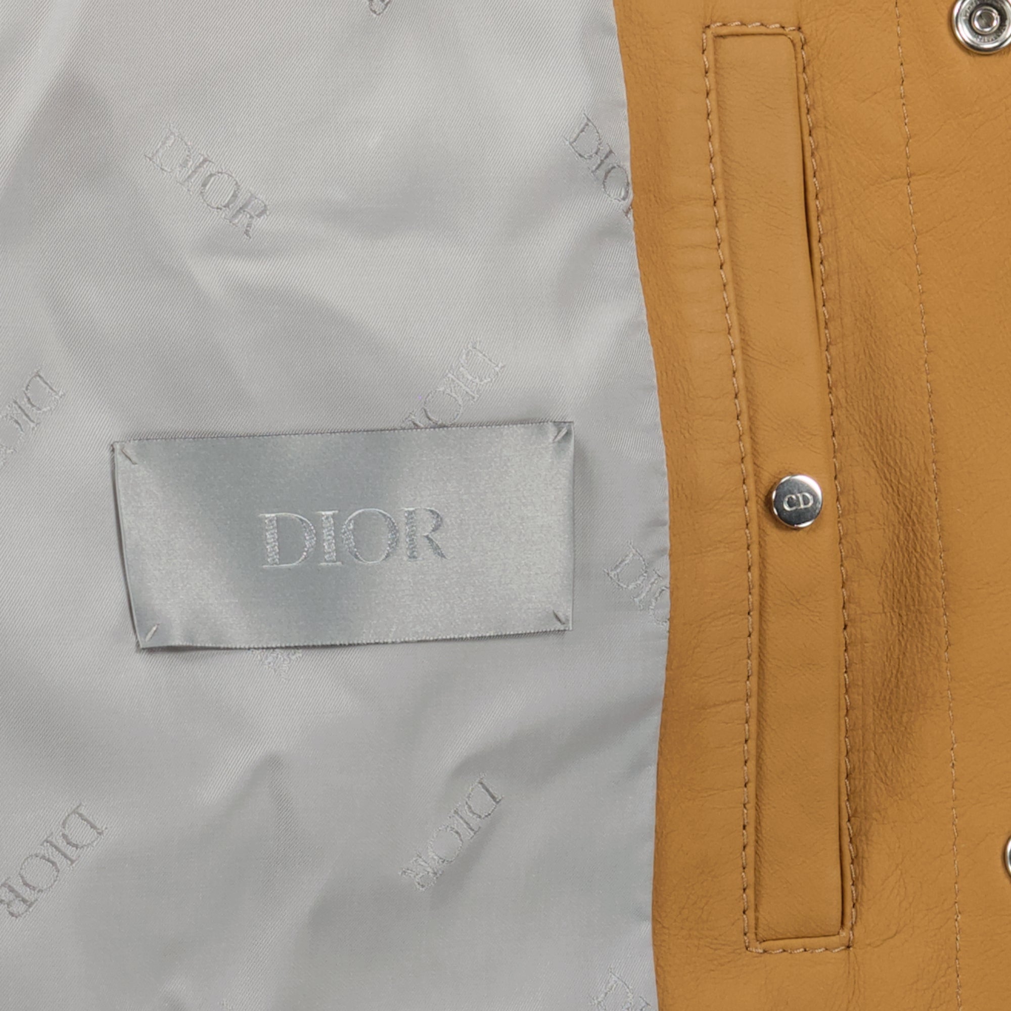 Manteaux Blouson en cuir d'agneau Dior Marron Homme