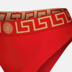 ビーチウェア ハイウエストビキニボトム Versace 赤 女性