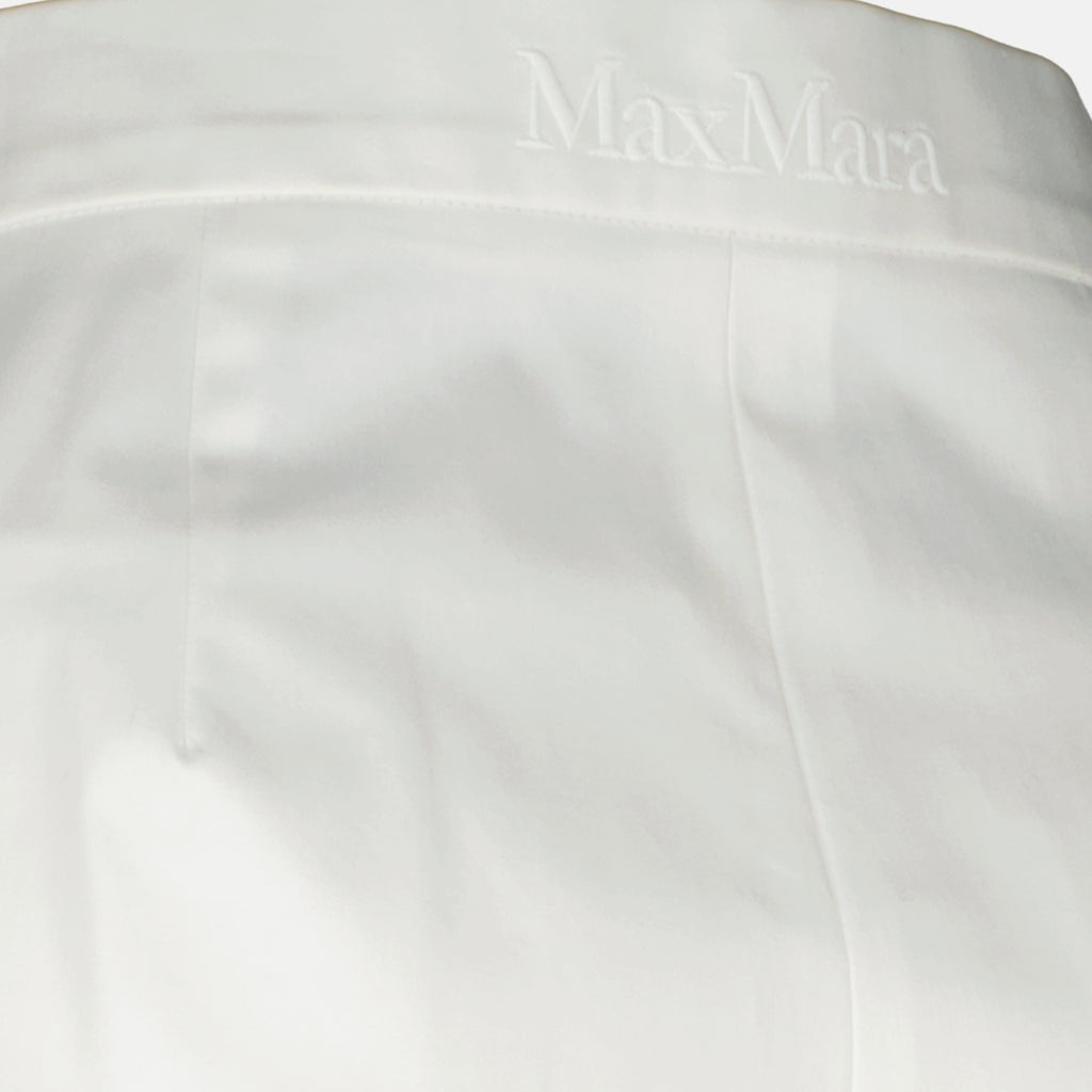 Immagine del pantalone corto bianco in satin di cotone di Max Mara per donna - Collezione Primavera-Estate 2026 - Vista Dettagliata_2