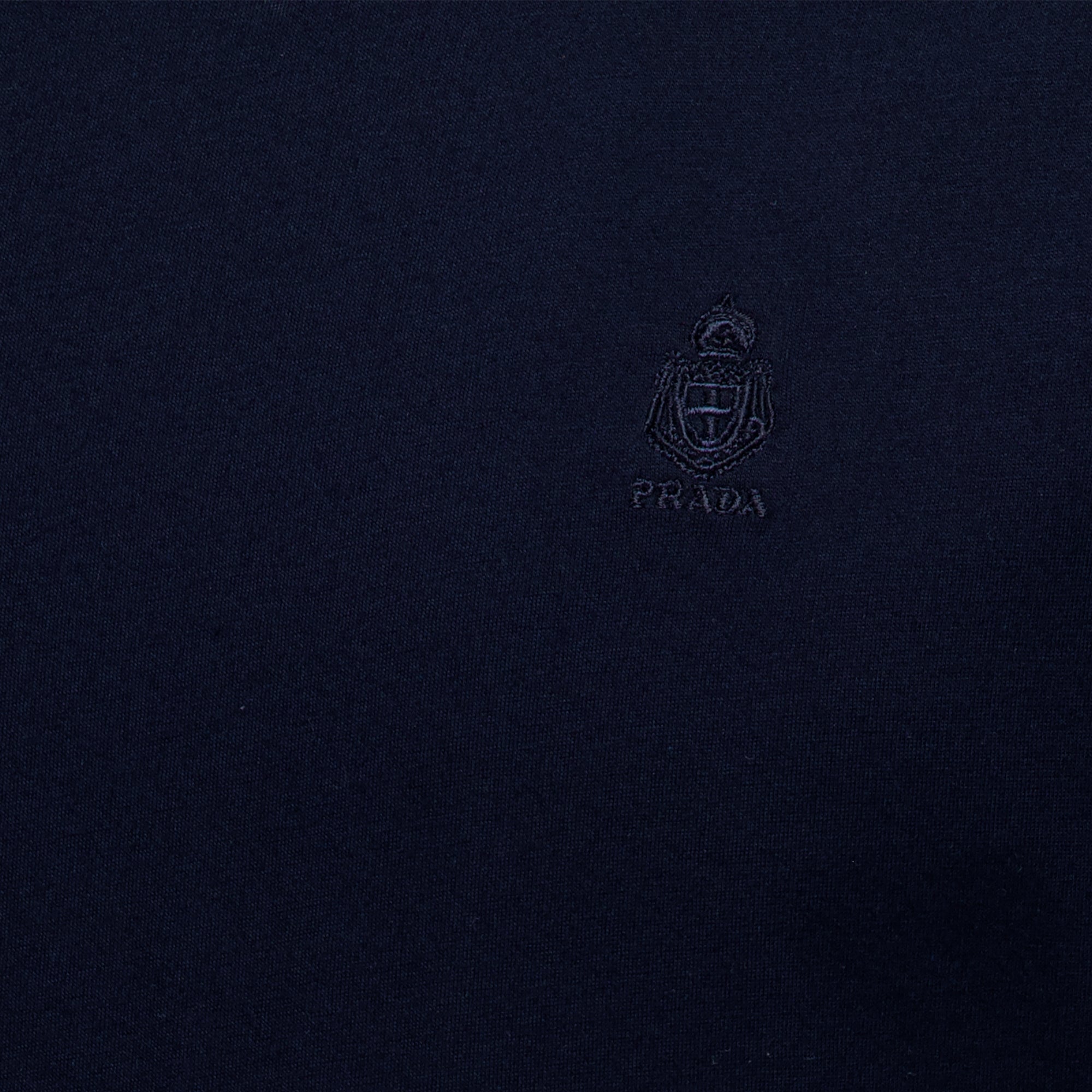T-shirts T-shirt brodé bleu marine Prada Bleu foncé Homme