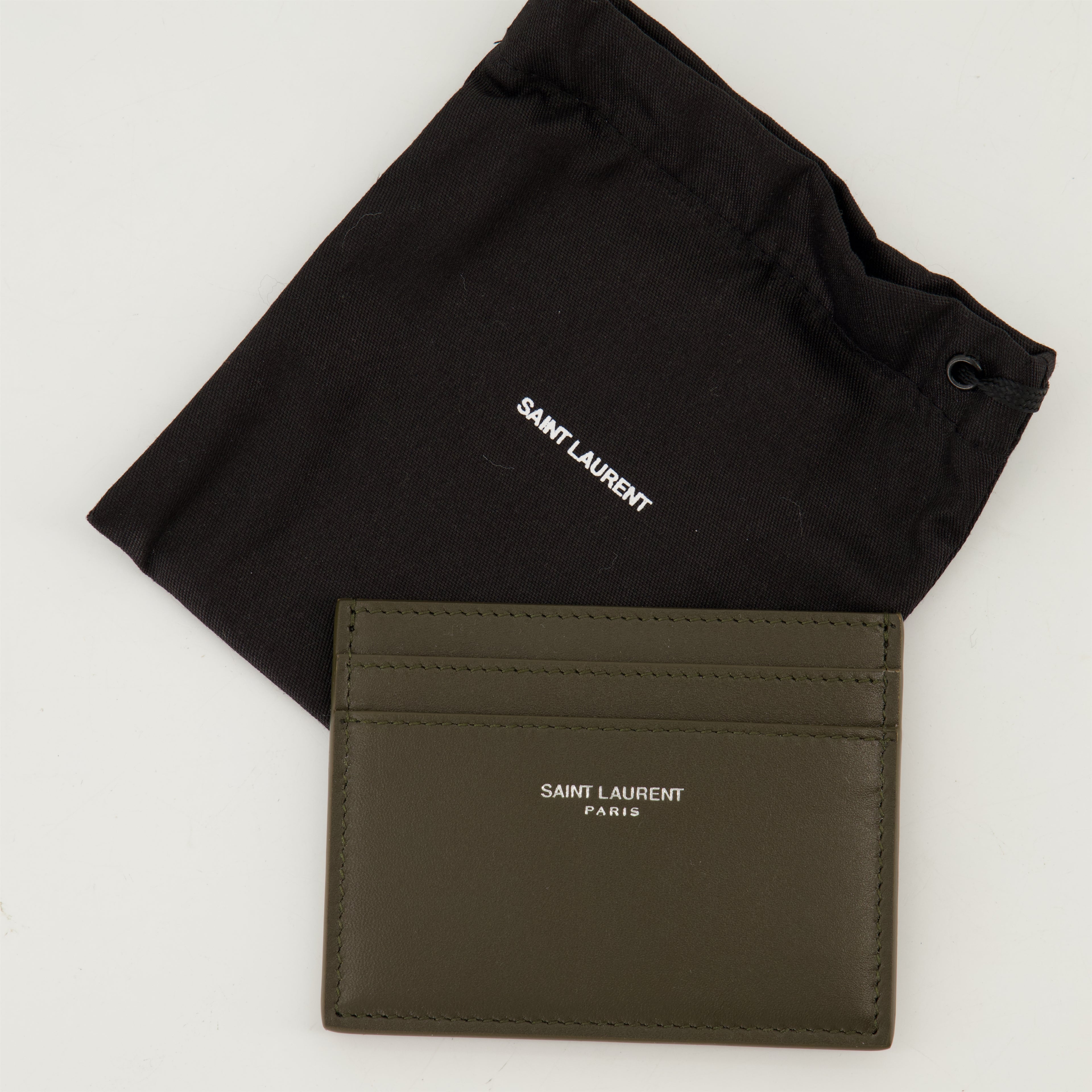 Petite maroquinerie Porte-cartes Saint Laurent Paris Saint Laurent Kaki Homme