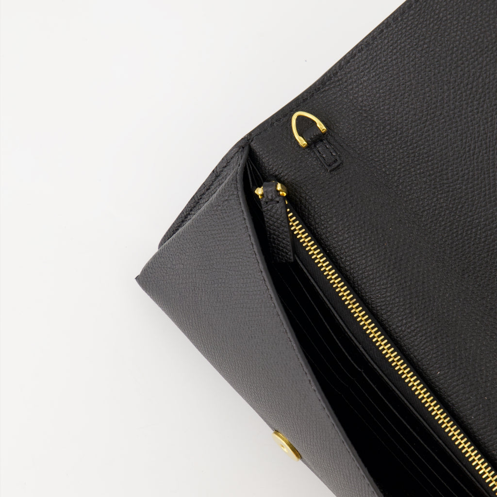 Kleine lederwaren Portefeuille VLogo à chaîne Valentino Garavani Schwarz Femme