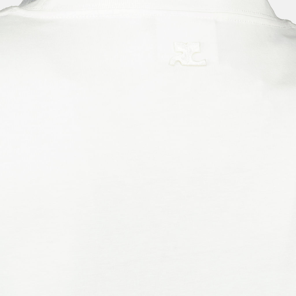 Image of the item White cotton T-shirt by Courrèges for Men - Spring-Summer 2026 - Detailed View_2